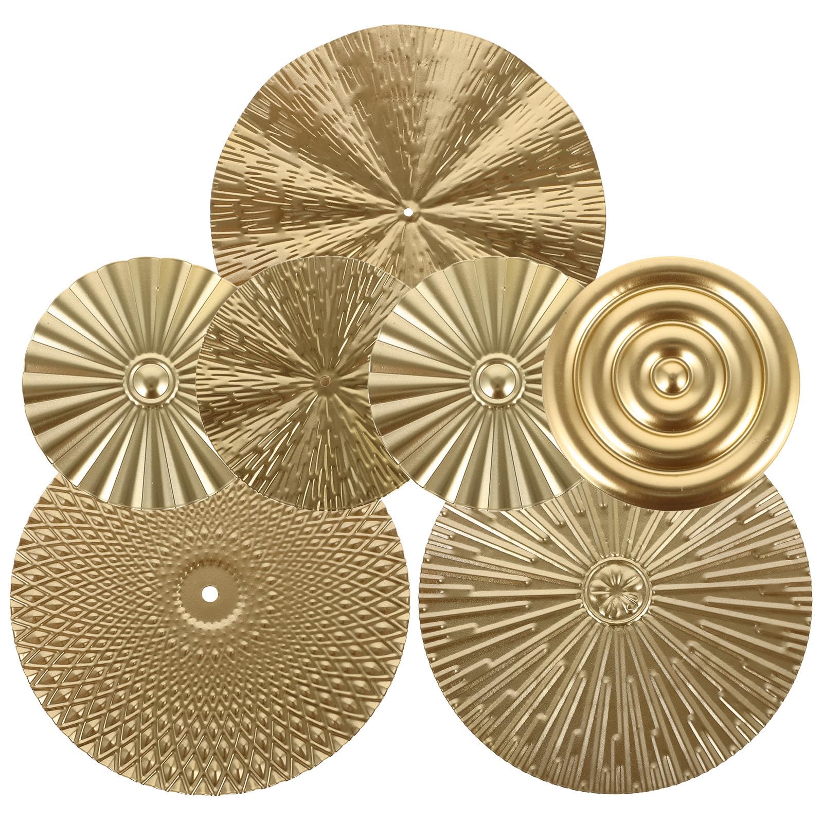 Hoement Elegante Goldene Metall Wanddekoration mit Kreisförmigen Scheiben Einfache Installation und Stilvolle Wanddekoration fürs Wohnzimmer oder Schlafzimmer