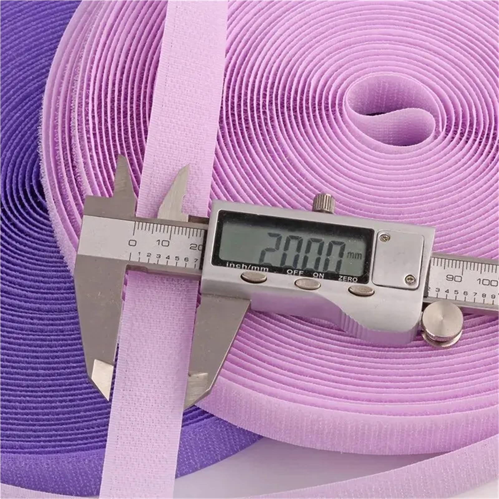 Taśma z rzepem wielokrotnego użytku, Nieprzylepna nylonowa taśma mocująca z haczykiem i pętelką 8 par Wielokolorowa 20 mm szerokości 1-2 metry(Purple,2Meter)