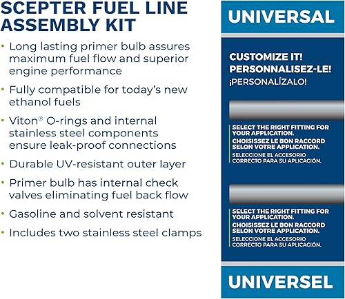 Miniatura 6 de Scepter Marine Outboard Boat Motor Fuel Line Assembly Hose Kit, 38 Inch Inner Diameter
