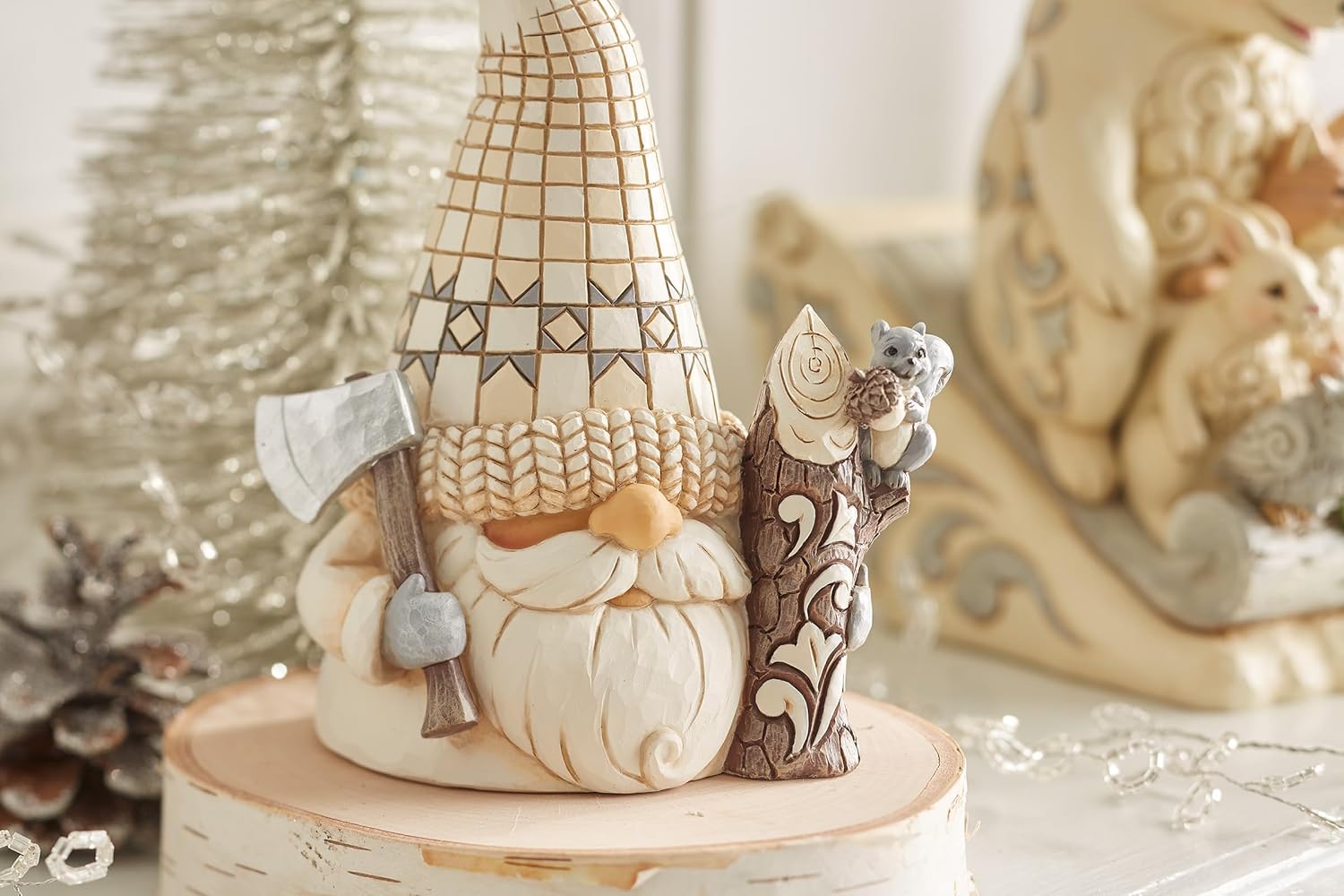 Enesco Jim Shore Heartwood Creek White Woodland Lumberjack Gnome Figurine- Stone Resin Hand Painted Crafted Collectible Gnomes Figurines Home Decor Statue, 5.43 Inch - Image 6