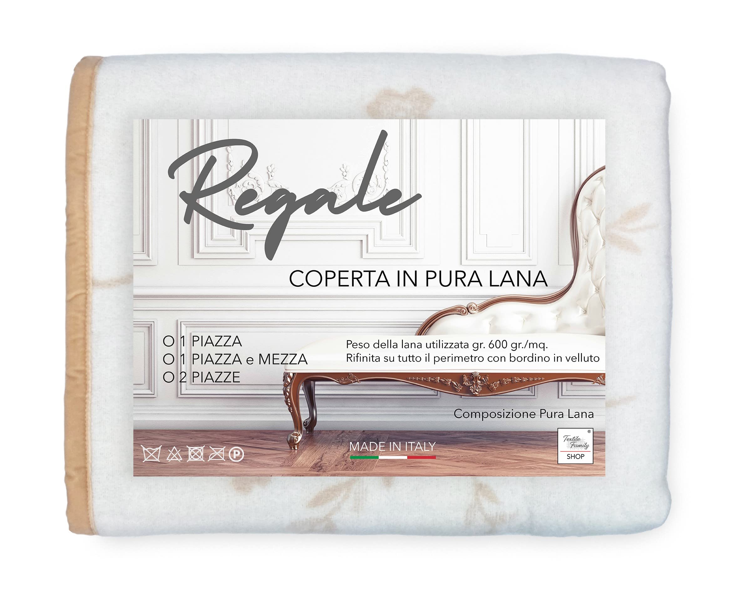 Tex family COPERTA pura lana REGALE VERGINE Matrimoniale