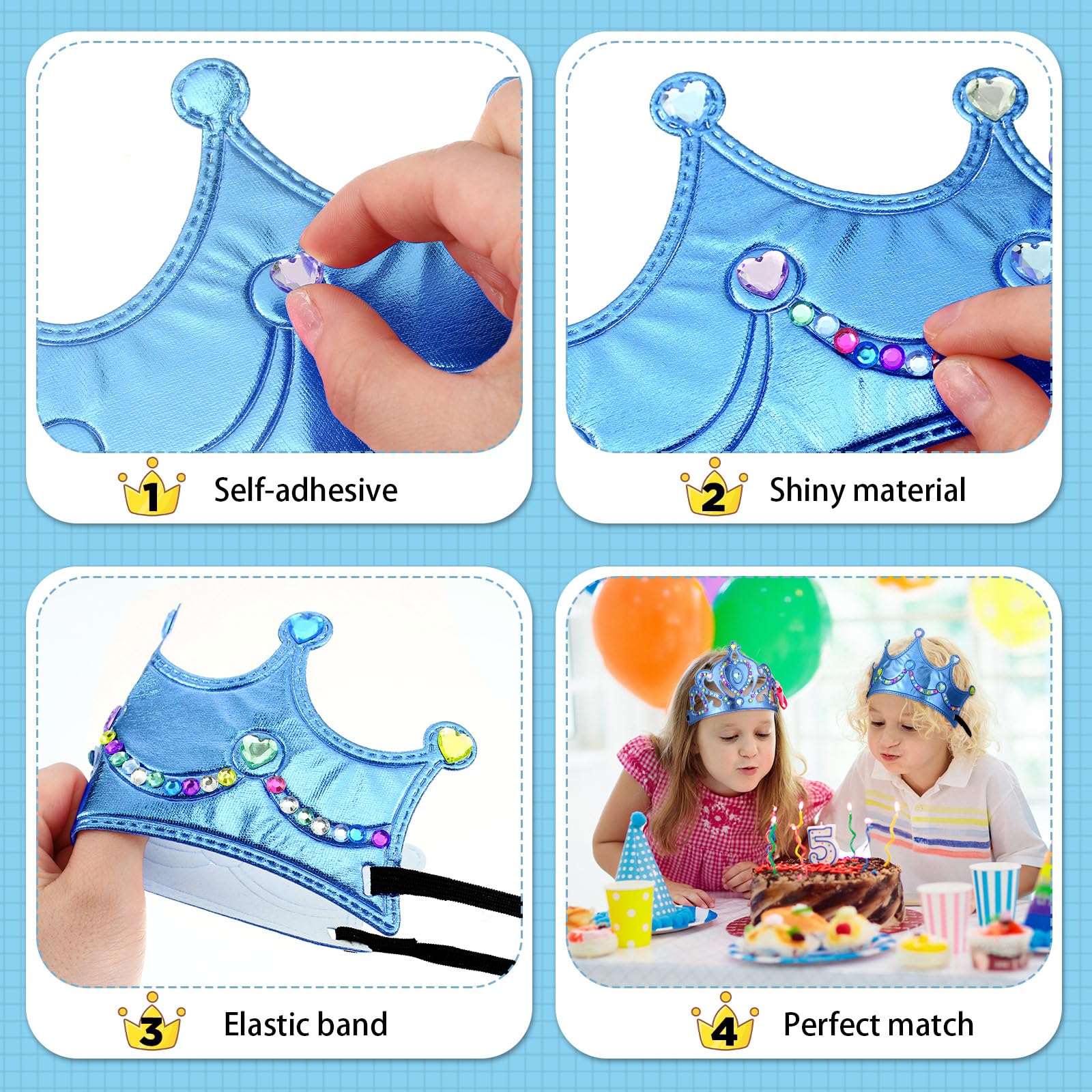 Snapklik.com : Yaomiao 44 Pcs Foam Crowns For Kids Princess Tiaras ...
