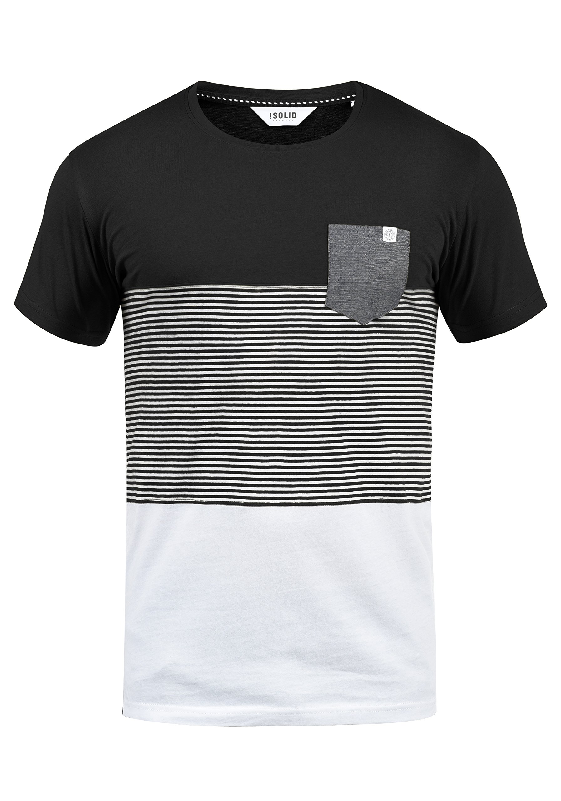 !Solid SDMalte Herren T-Shirt Kurzarm Shirt mit Streifen Rundhals-Ausschnitt Baumwollmischung Regular fit