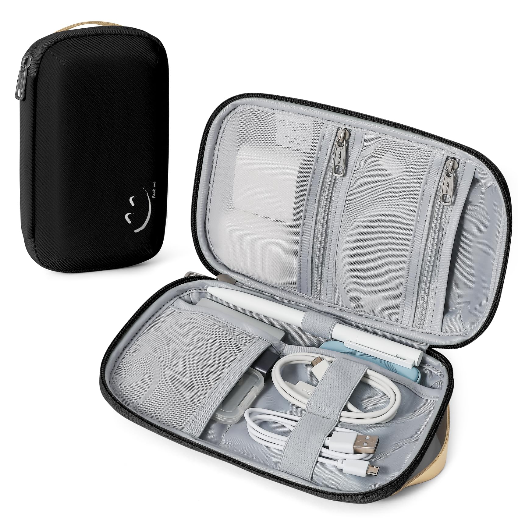 Travelkin Travel Cord Organizer Small Electronic Organizer Travel Case Cable Organizer Bag For Cords Chargers Phone Sd Card