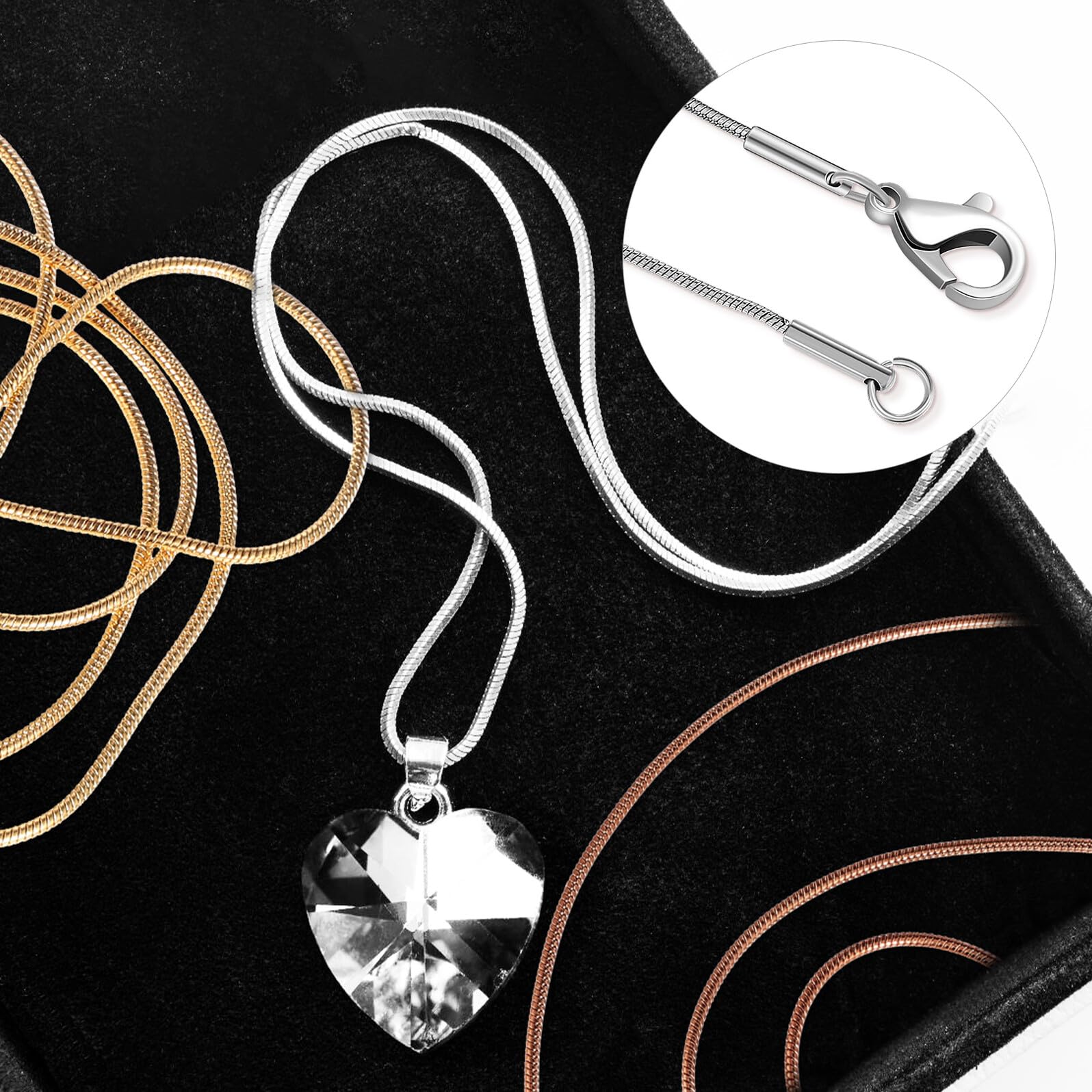 Catene per Collane Fai da in Acciaio Inox 304, 12 Pezzi con Fermagli