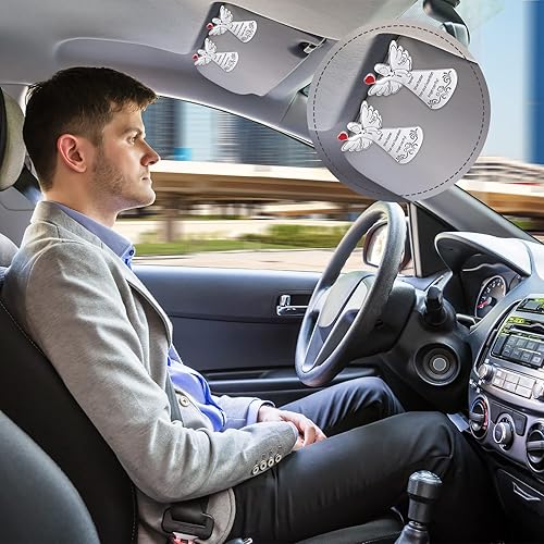 Miniatura 7 de Tallew Clip para visera solar de ángel de la guarda (8 piezas), decoración de adorno colgante de aleación, diseño de paloma de ángel religioso para