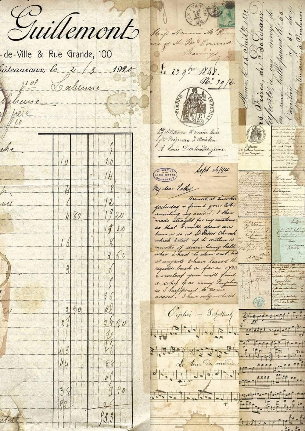 Stamperia Intl Stamperia Rice Paper Sheet A4, Manuscripts