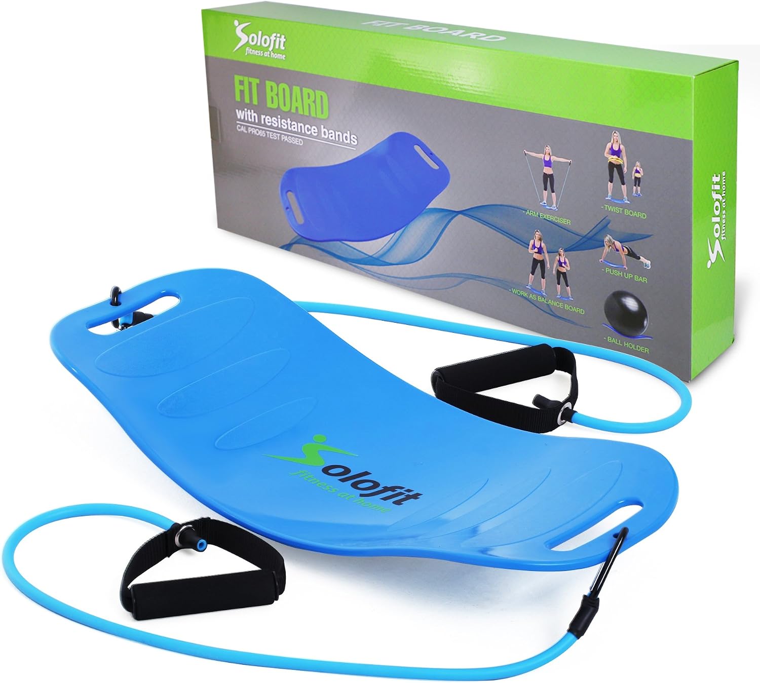 Balance Board with Resistance Bands - Fitness Board for Adults – The Abs Legs Core Workout Balancing Board - Ideal for Core Workout, Dancers, Ankle Workouts, Balancing Exercises,