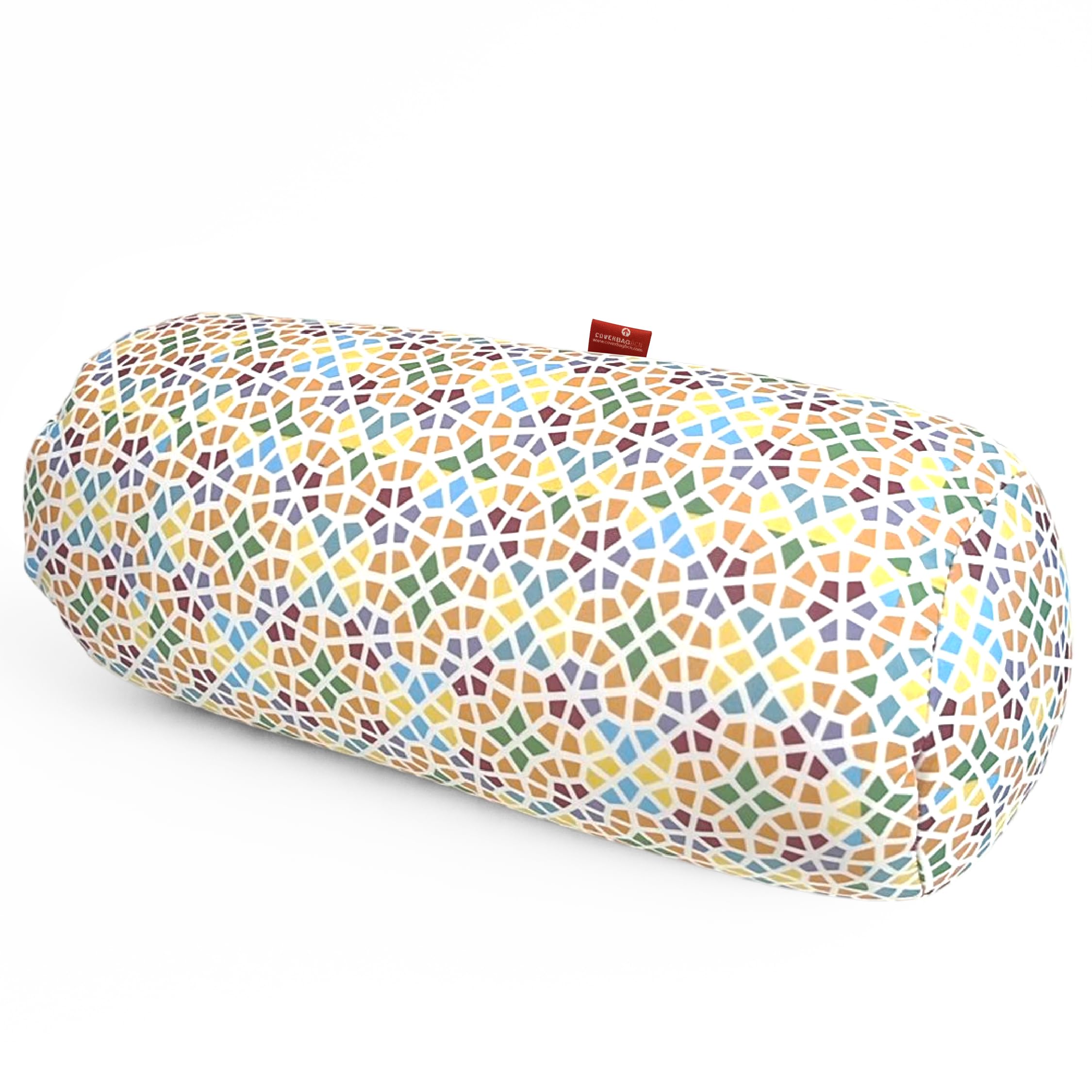 Cuscino Rotondo Anti-Stress Relax | Sollievo per Collo e Lombare | Riempimento con Microperle Confortevoli | Tessuto in Lycra Morbida al Tatto | Lavabile in Lavatrice | 35x15 cm(Mosaico)
