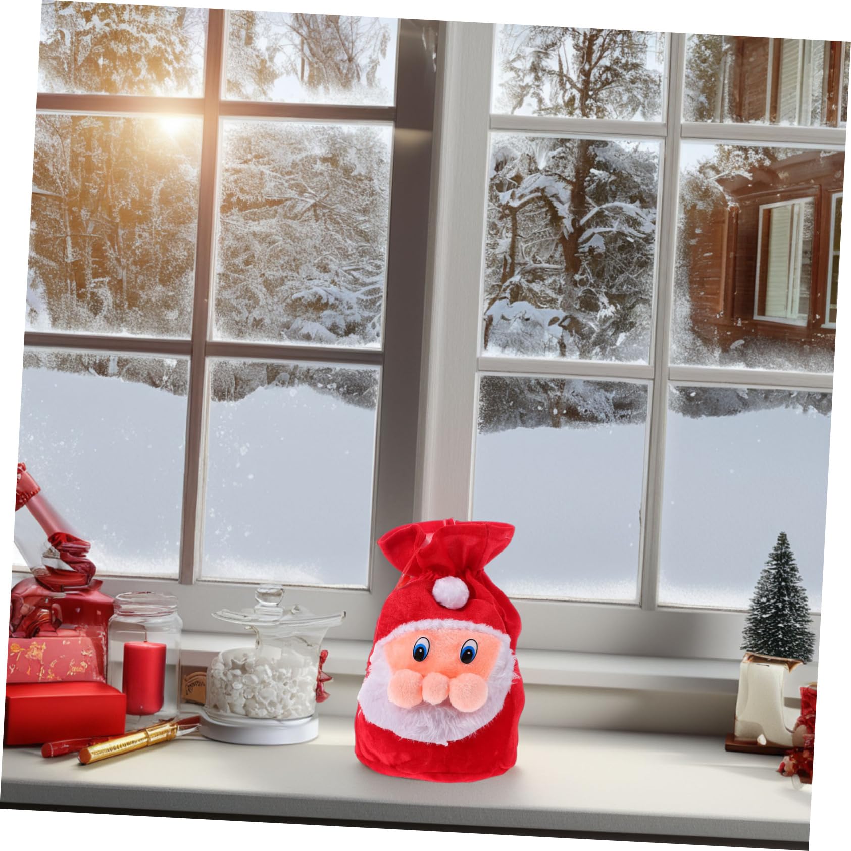 SOLUSTRE Bolsa De Santa Claus Cierre Para Navideños Accesorio De Disfraz De Papá Noel Para Dulces y Sorprendentes Sorpresas Navidad