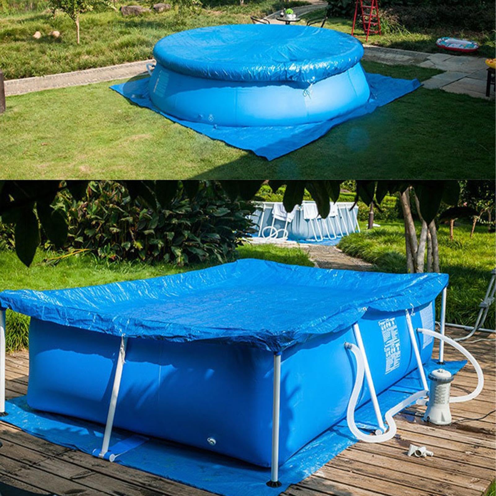 Copertura rotonda per piscina, antipolvere, per giardino | Copertura per piscina, laghetto, prato, terrazza, giardino, inverno, estate, spa, laghetto