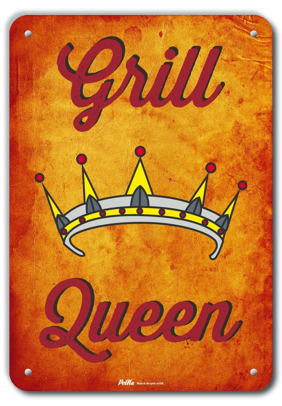 Panneau BBQ Queen 25x35 cm en aluminium 040 résistant pour décoration extérieure
