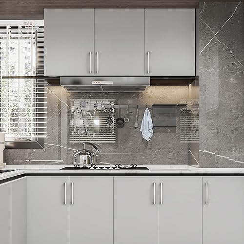 Miniatura 5 de Amerdeco ZH0032 - Paquete de 10 tiradores de gabinete de níquel satinado cepillado, orificios centrales de 5 pulgadas, manijas de gabinete de