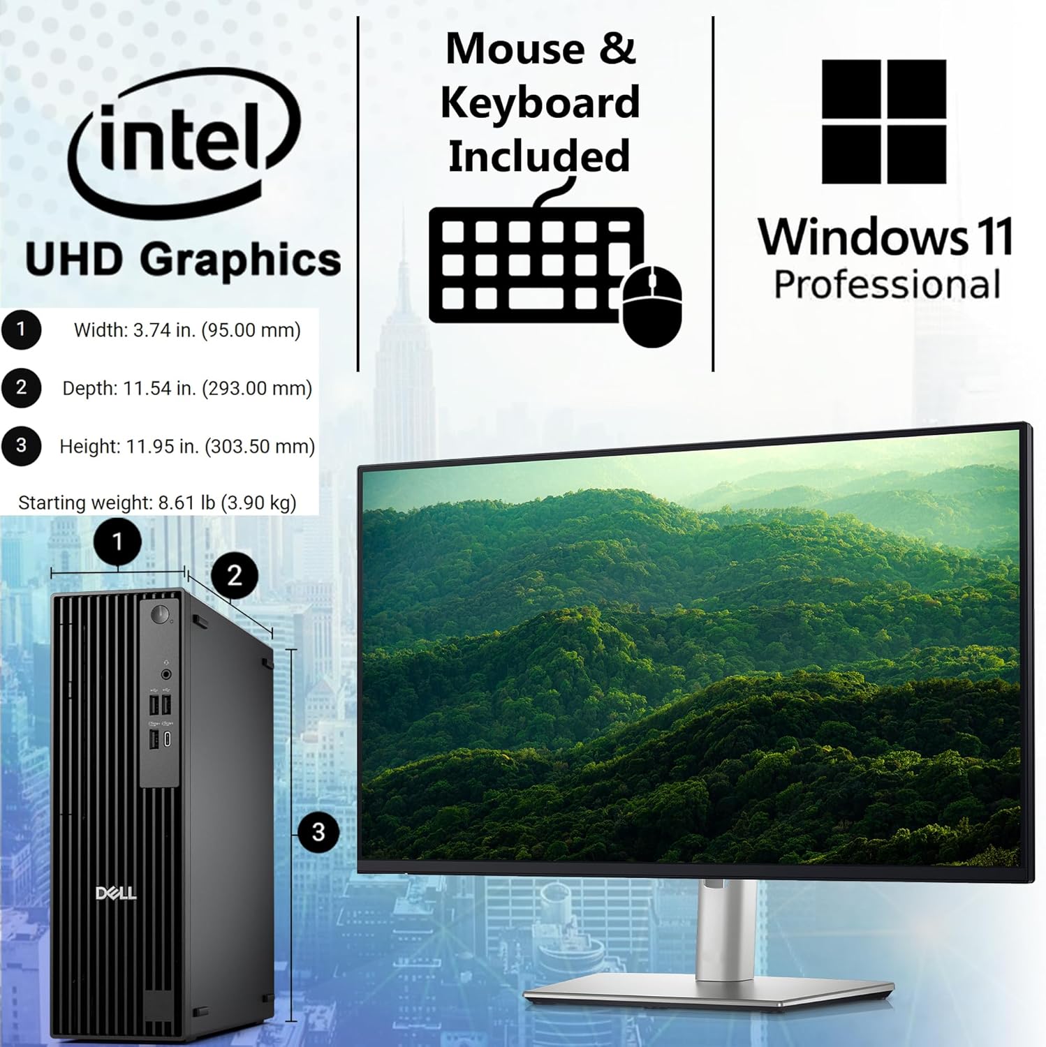 Dell Pro Slim QCS1250 Intel i5-14500, 32GB DDR5 RAM, 1TB SSD PCIe, RJ-45, DP Port, HDMI, Wired Keyboard & Mouse, Windows 11 Pro, Business Desktop - Black - Image 3