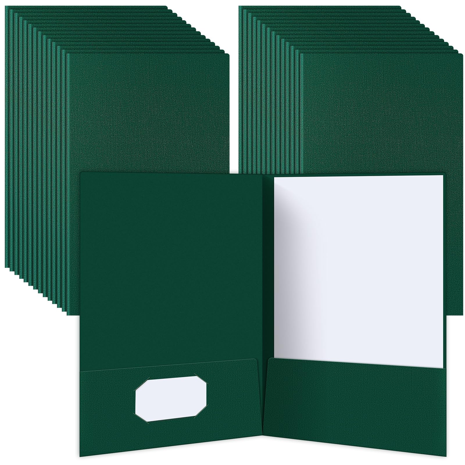 Präsentationsmappen aus Leinen mit 2 Taschen, Rechtsgröße, Steuermappen für Steuervorbereiter, Projektmappen für Steuersaison, Broschüren, Schulberichte, Grün, 25 Stück