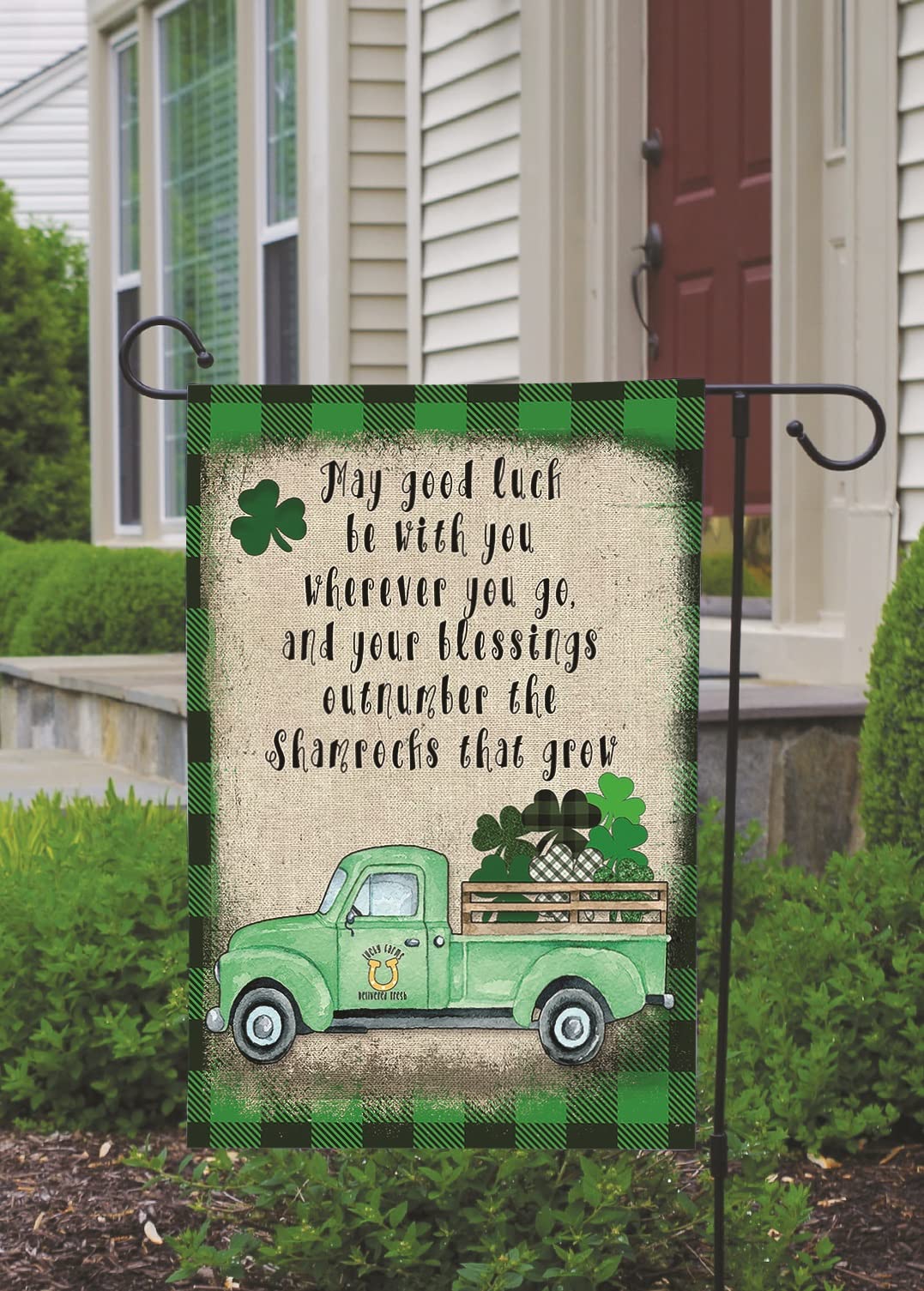 St. Patrick's Day Gartenflagge – Kleeblatt-Design Auf Jute, Doppelseitig 30,5x45,7 Cm
