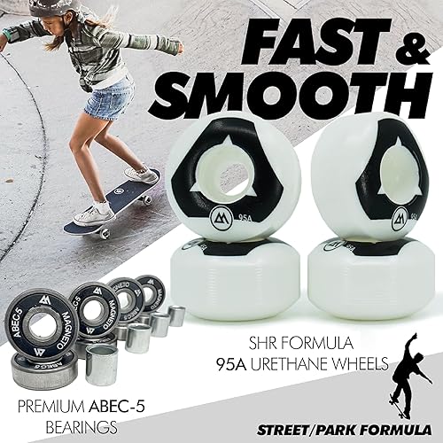 Miniatura 7 de Magneto Patineta para niños 22 pulgadas de largo por 6 pulgadas de ancho cubierta de 7 capas de arce  Totalmente montada  Tabla de crucero escolar