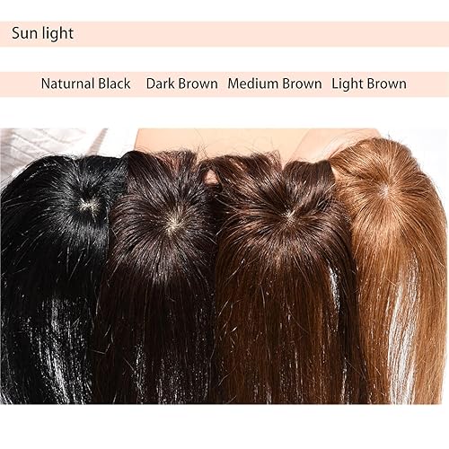 Miniatura 5 de Meiverah Extensiones de cabello humano con clip 3D con flequillo, para mujer (2.5 x 2.5 pulgadas, 10 pulgadas, negro natural)