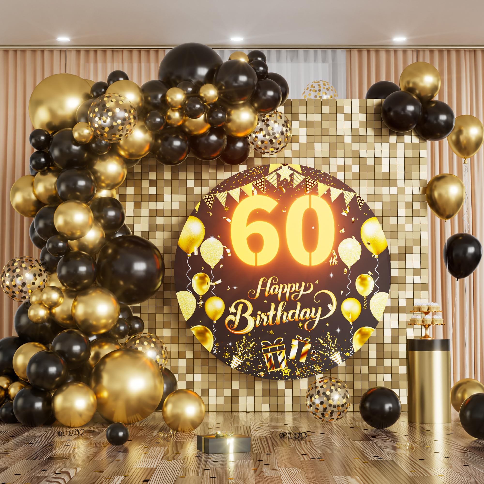 Decoración Para Tarta De 60 Cumpleaños - Figura De Madera Con Diseño Unisex, Incluye Corazón, Reutilizable