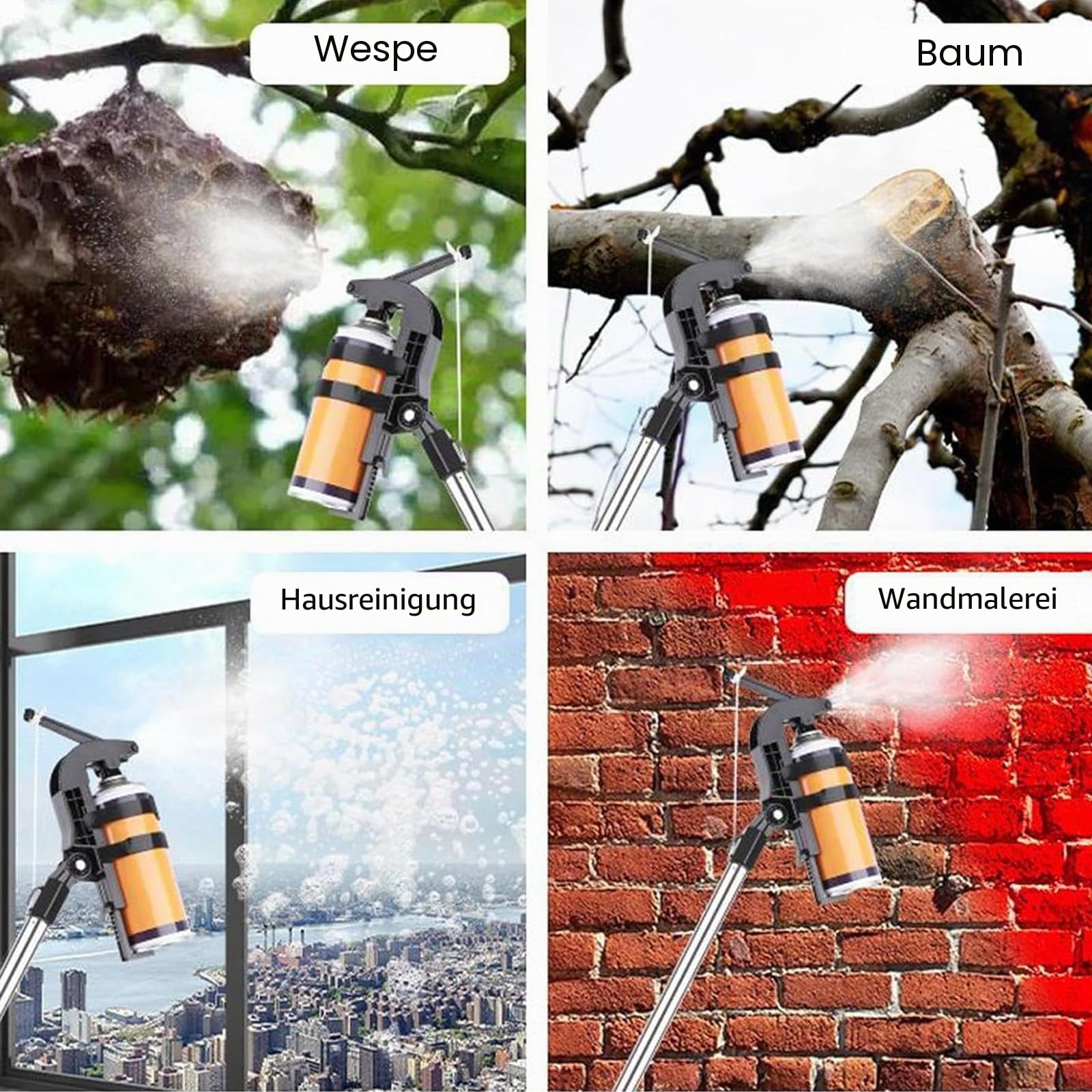 Sprühdosen Verlängerungsstangen Adapter,Spraydosen Verlängerung 3.6M,Einstellbarer Sprühalter-Adapter,Sprühdosenhalter Verlängerungs,Teleskopstange,für Aerosoldose,Sprühfarbe,Fensterreinigung
