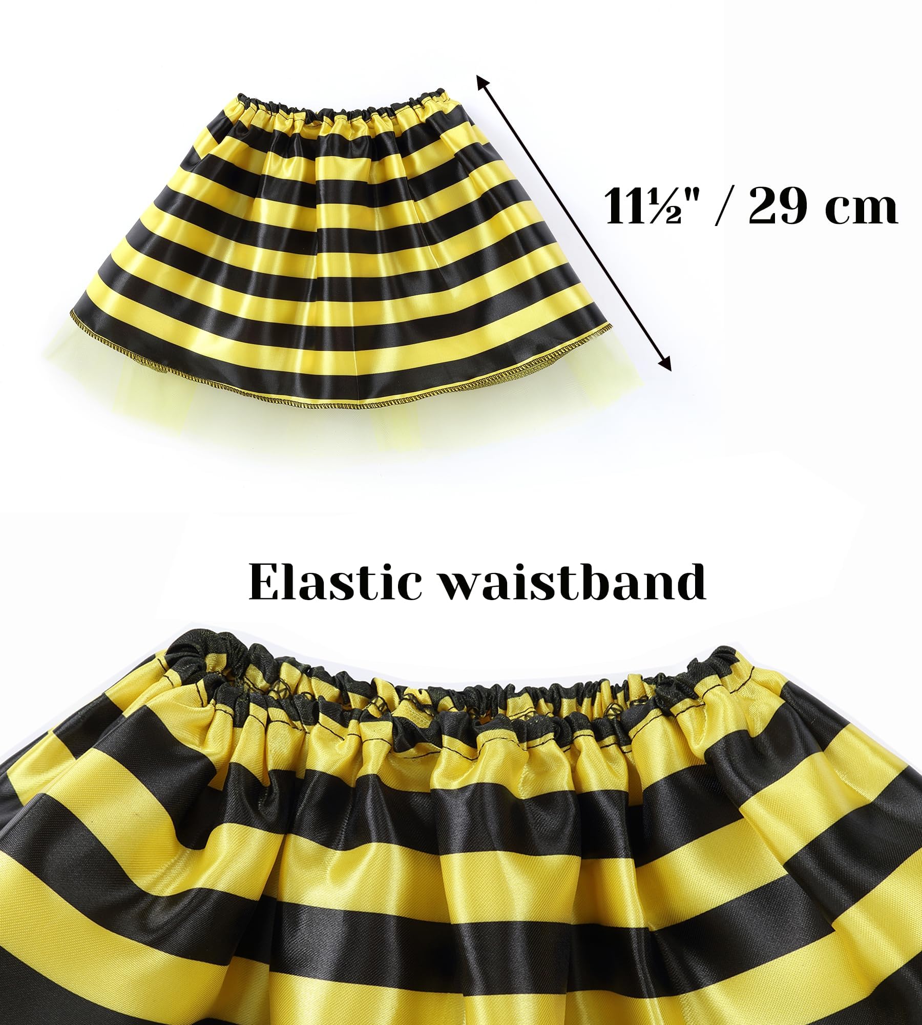 Seawhisper Bumble Bee Costume Kids Toddler Bumblebee Wings Fairy Dressing Up Clothes 3-8 - Image 3