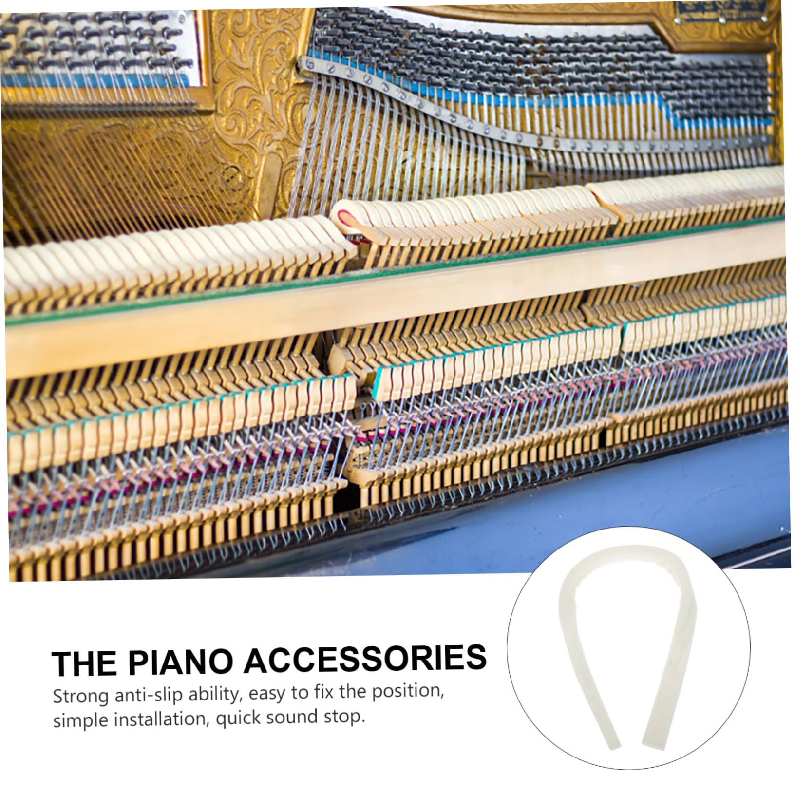 SUPVOX 4pezzi Cintura Silenziatore Per Pianoforte Accessorio Per Accordatura Strumenti Musicali Cintura Lana Resistente e Compatta Strumento Di Manutenzione Per Pianisti Professionisti e