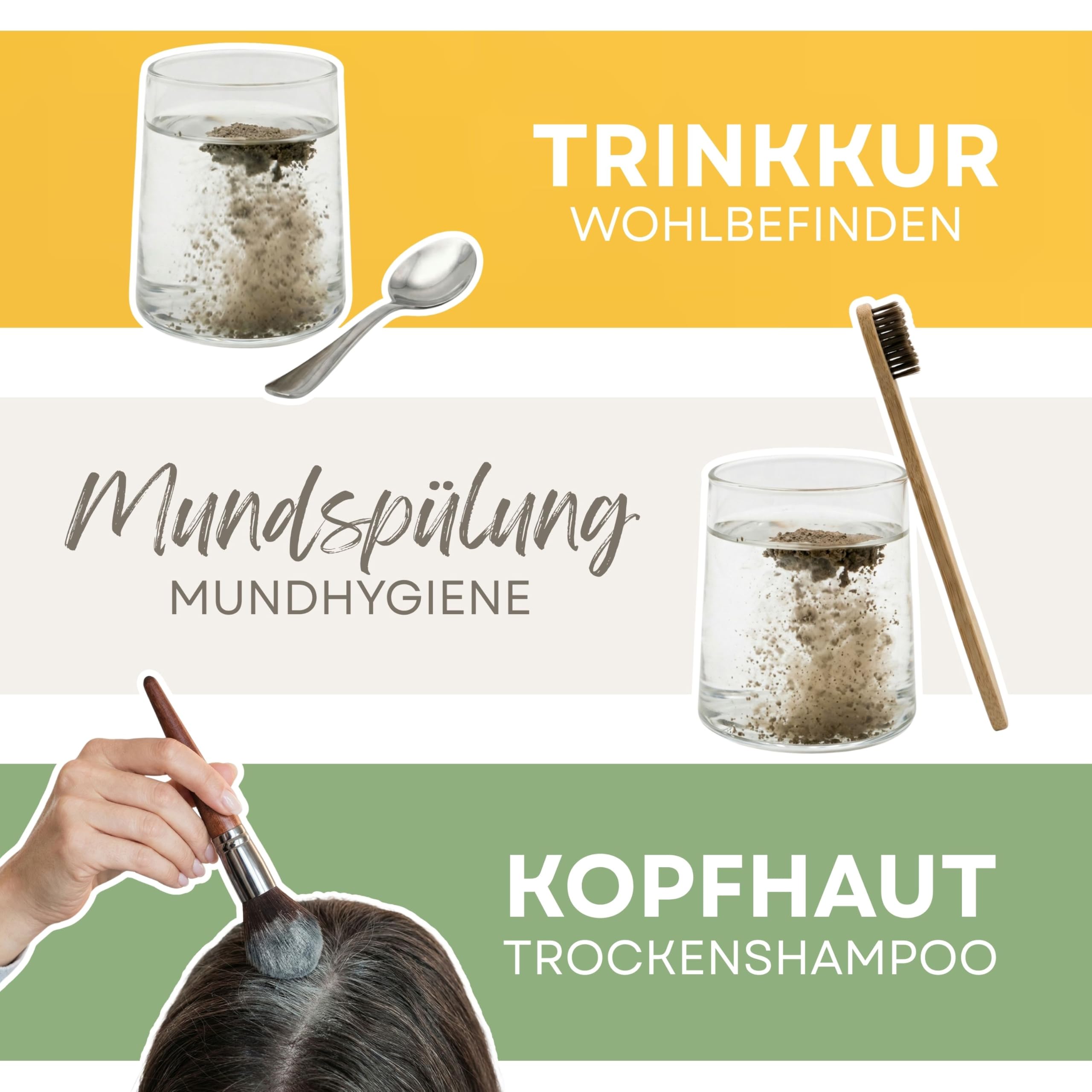 Zestaw masek z ziemi leczniczej – naturalna maska na twarz dla czystej skóry | ziemia lecznicza z Austrii + skórka + pędzelek do masek | wegańska, Clean Beauty i bez dodatków (zestaw naturalnych