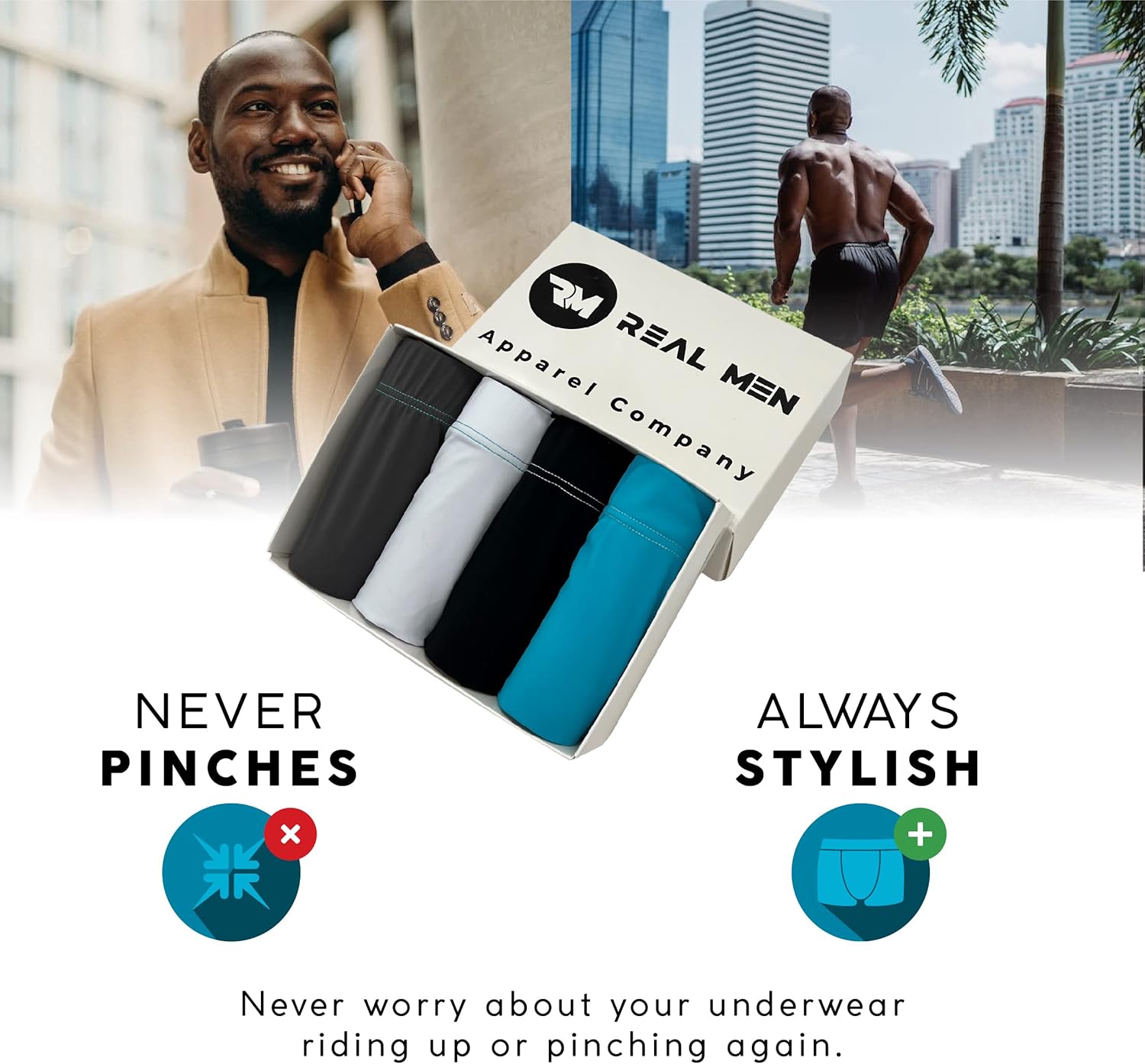 Real Men Athletic Underwear with ABCD Pouch - 1, 3 or 4 Pack with 6, 7 and 9 inch Inseam Nylon Boxer Briefs - XS to 5XL - Image 5