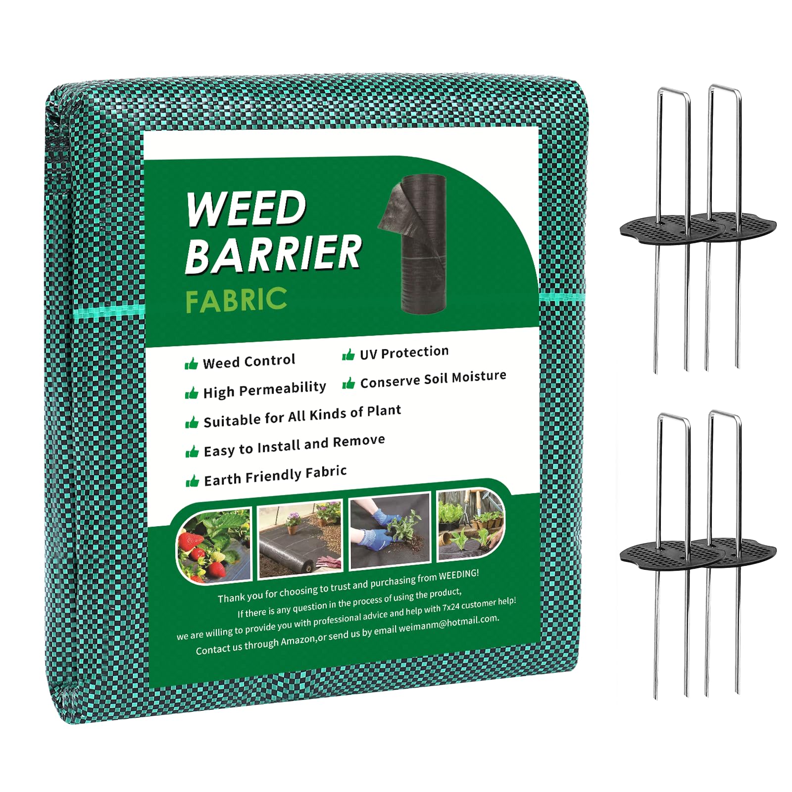 3FT x 50FT Weed Barrier Landscape Fabric Heavy Duty, 3.2oz Gardening Weed Control Mat, Ground Cover Weed Block Gardening Mat, Woven Garden Cloth for Underlayment, Premium Commercial Driveway Fabric