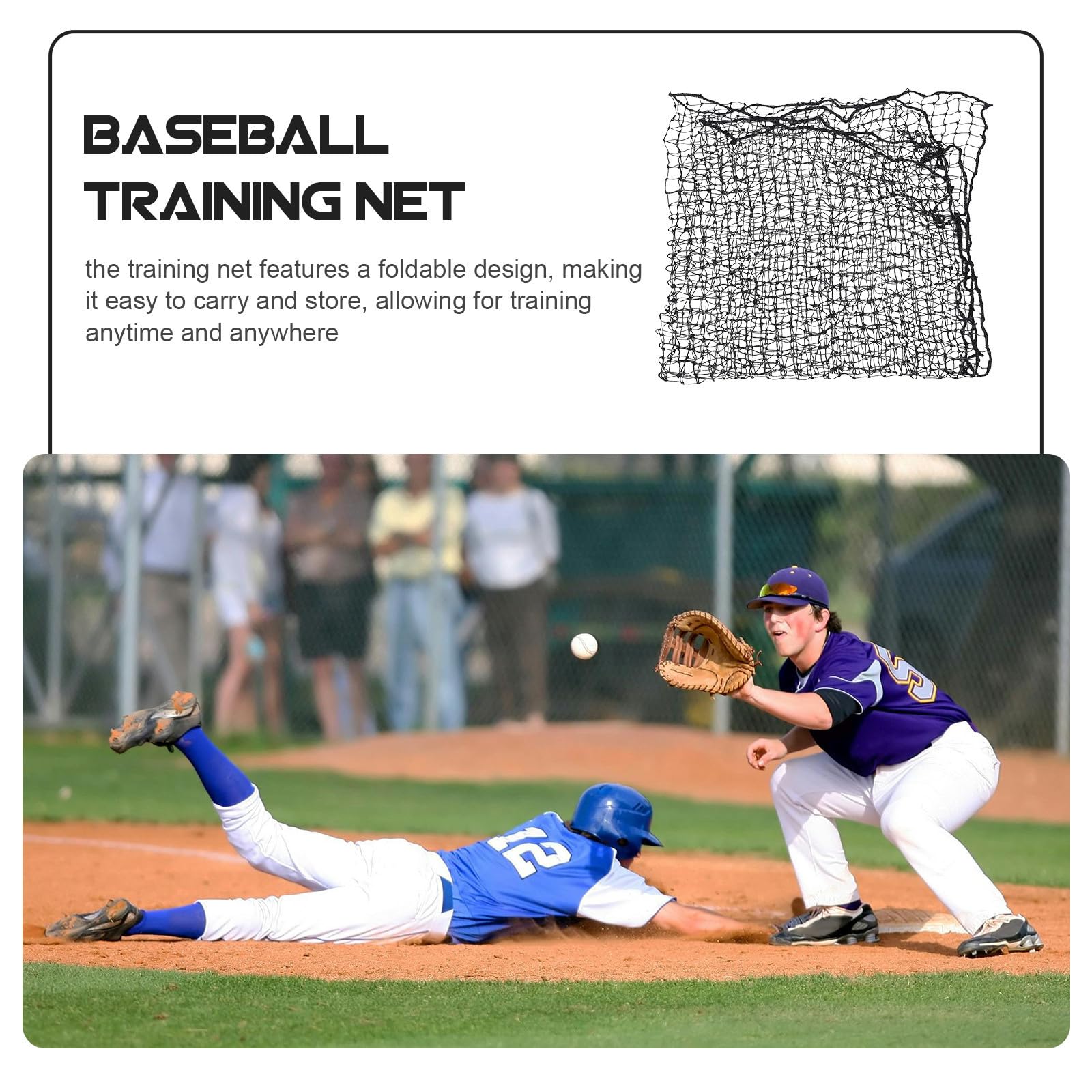 Red de Entrenamiento de Béisbol y Sóftbol Rebote, PE Negro