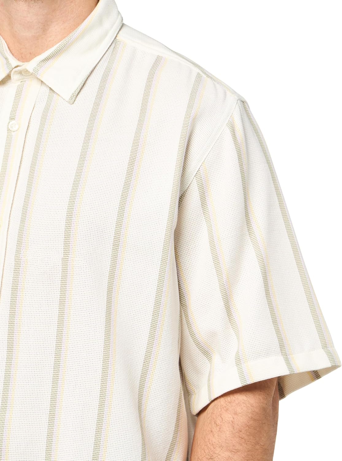 HUGO Men's Striped Weave Short Sleeve Button Down Shirt - Image 3