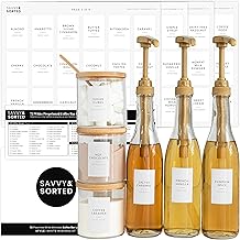 Minimalist Coffee Bar Labels Stickers - 72 Coffee Syrup Labels for Coffee Station Organizer - Coffee Labels for Coffee Bar Accessories Gifts Coffee Bar Organizer - Coffee Essentials