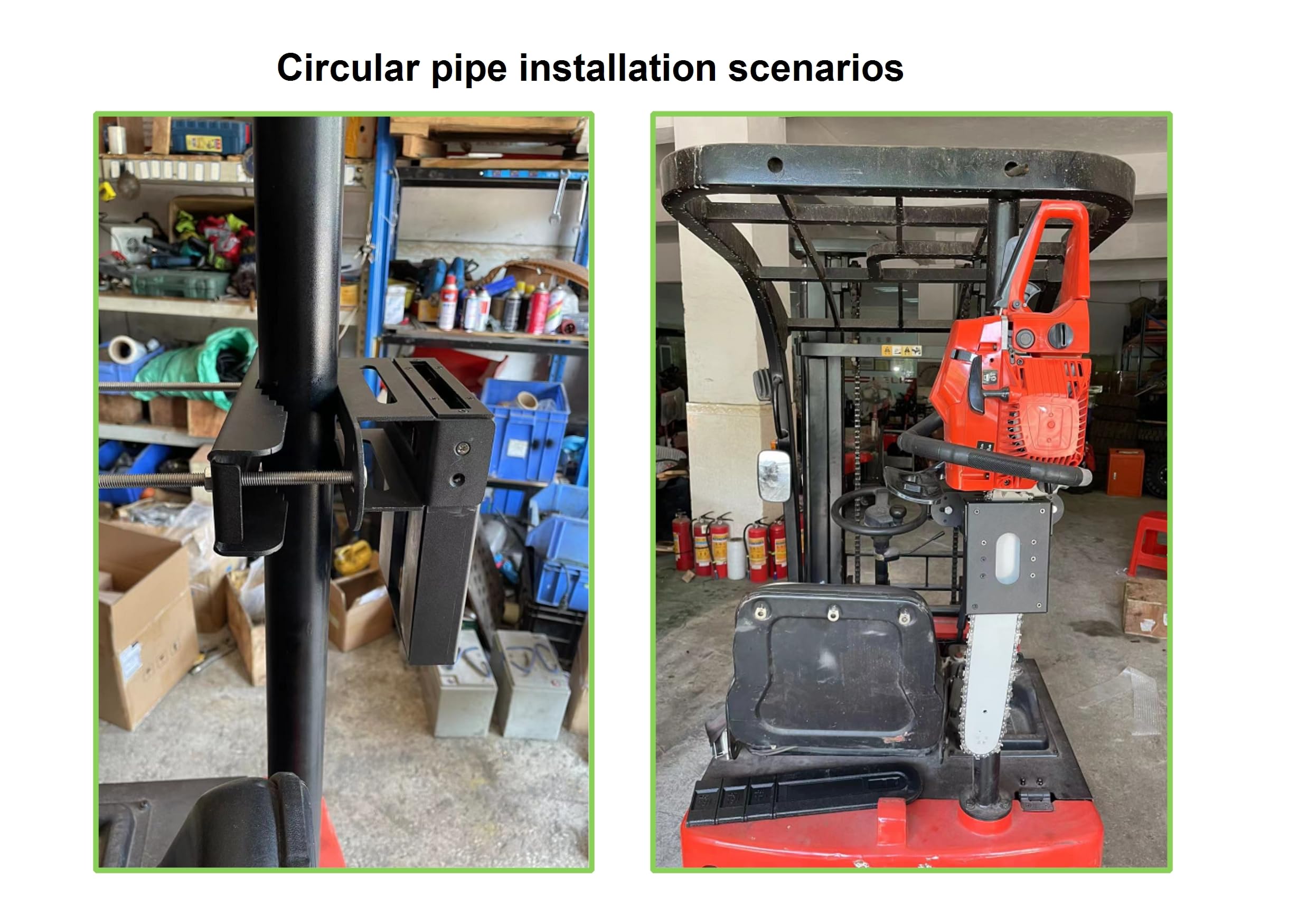 Soporte de motosierra, kit universal de soporte de motosierra para tractores, ATV, UTV, camiones, vehículos utilitarios, adecuado para la mayoría de tamaños de motosierras, hierro resistente, se puede