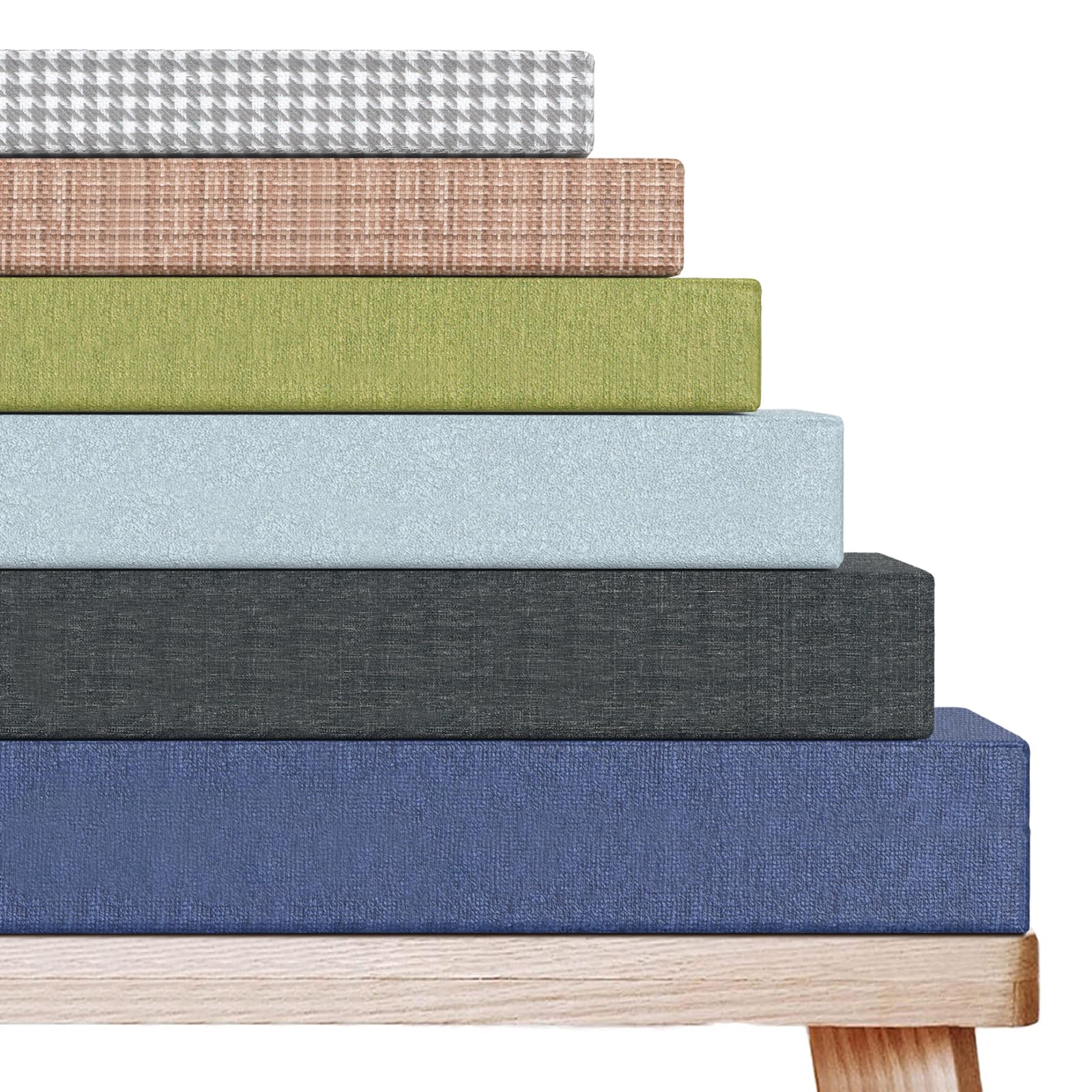 Detiblue Custom Bench Cushion - Customizable Fabric/Color/Size/Non-Slip Methods/Piping, Outdoor Patio Porch Swing Cushions, Indoor Bay Window Seat