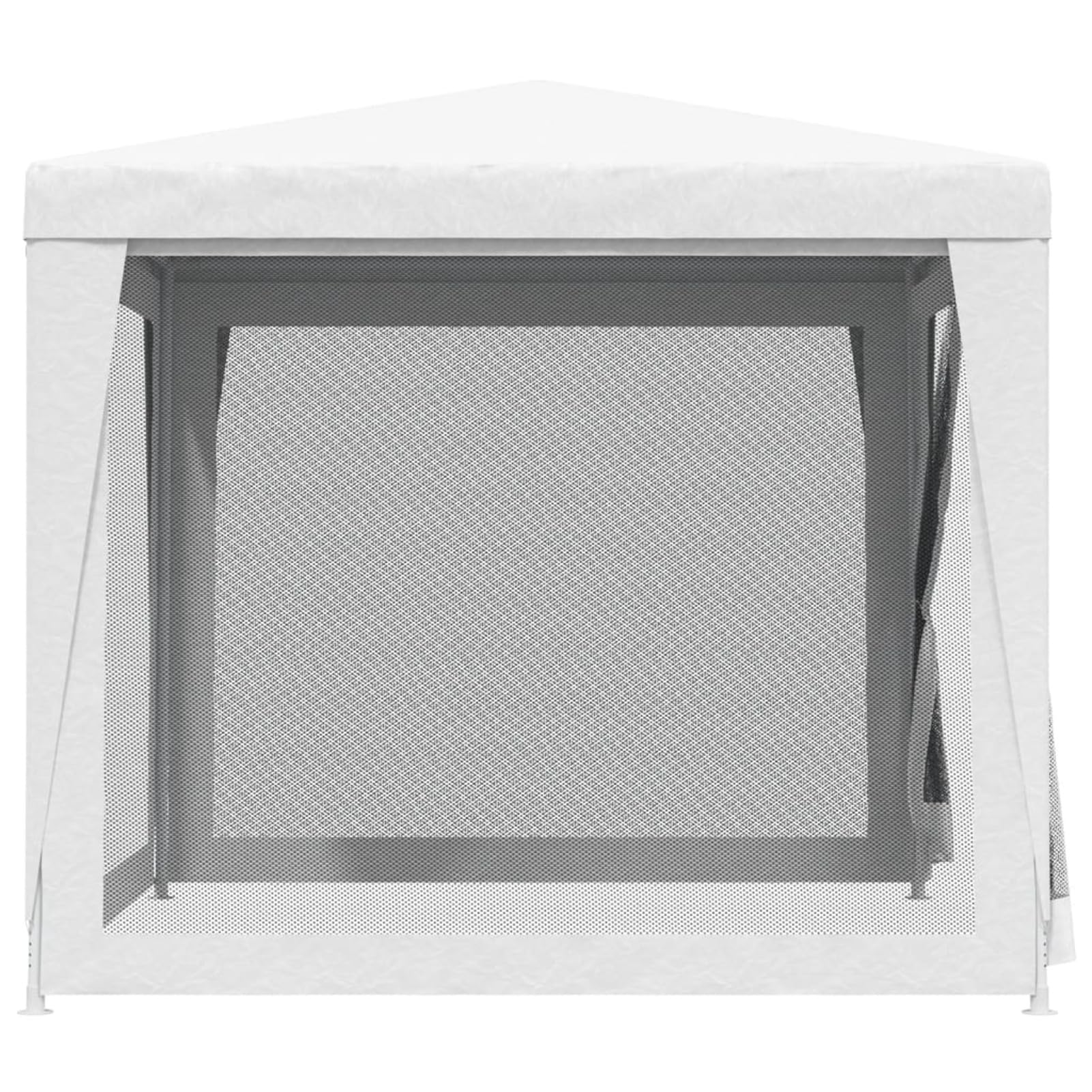 Partyzelt mit 4 Netz-Seitenwänden, Party Deko, Festzelt, Pavillon, Garden Decoration, Canopy Tent, Lagerzelt, Gartenpavillon, 2,5 x 2,5 m Weiß