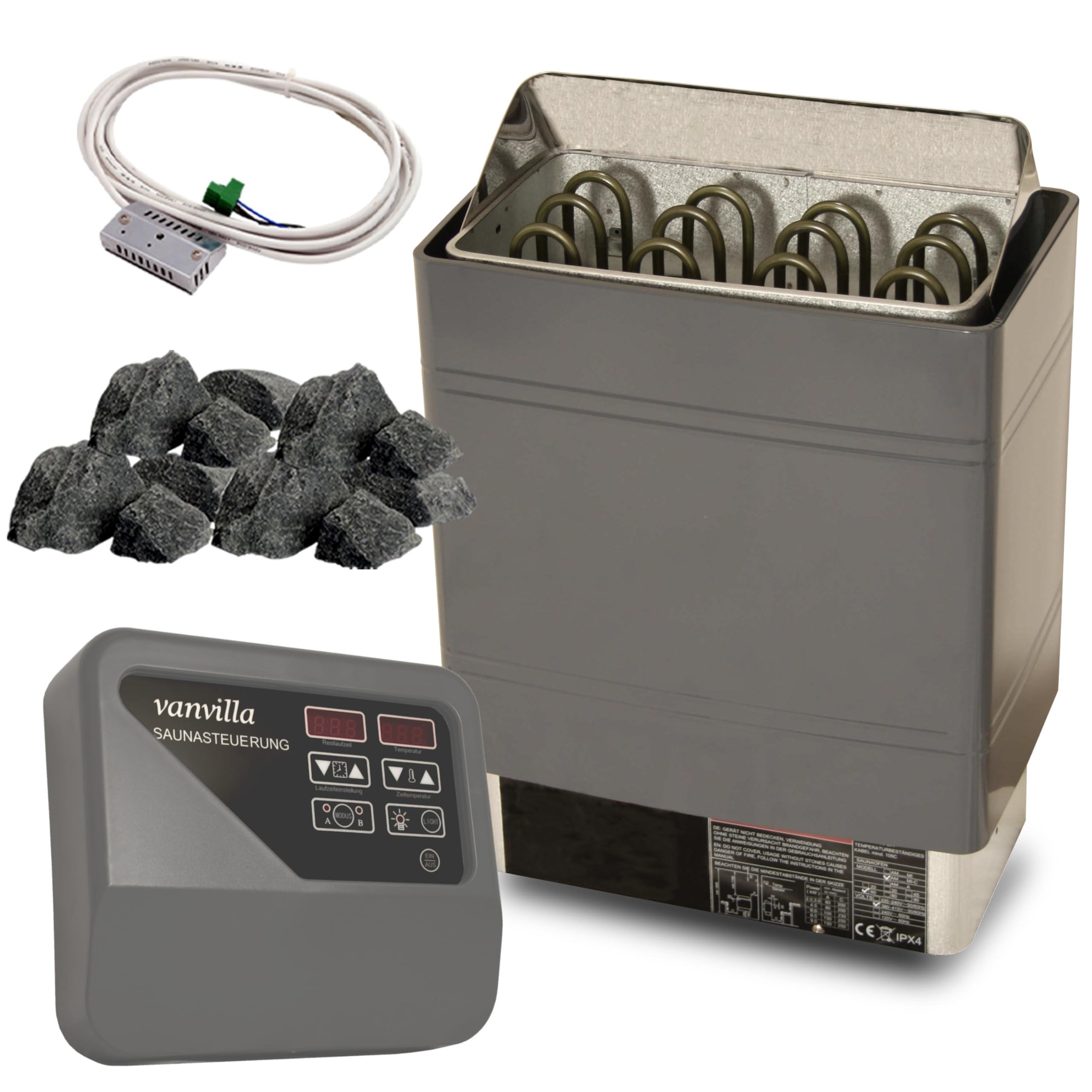 vanvilla Saunaofen 9kW mit externer Steuerung