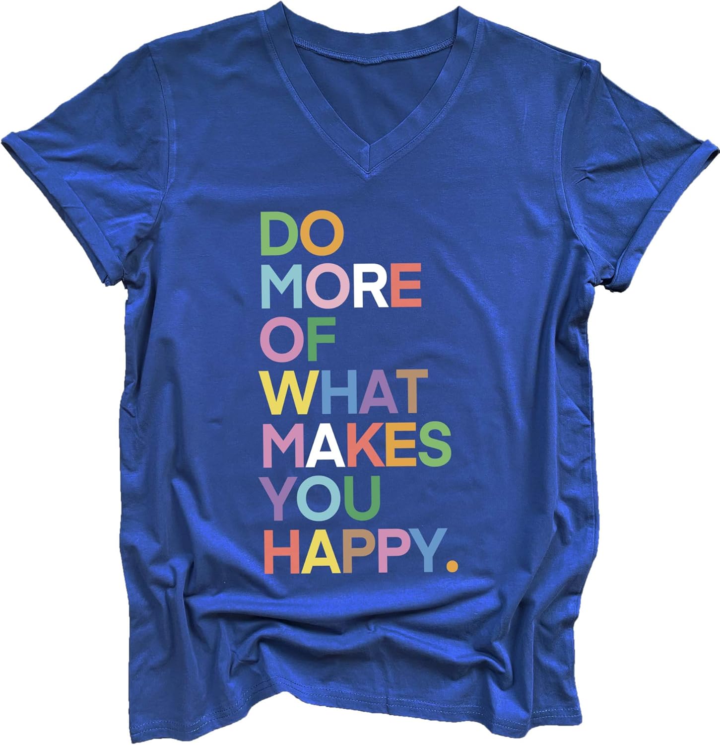 MIMOORN Womens Fun Happy Graphic Tees Summer Cute Letter Printed T-Shirts