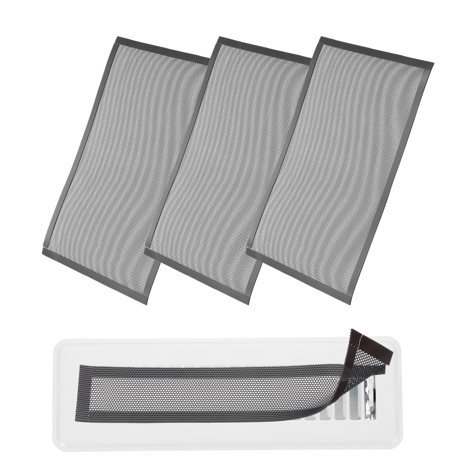YOKIVE 4 Pcs Magnetic Floor Vent Covers, Floor Register Cover PVC Mesh Air Vent Screen Filters, Great for Home Floor Wall
