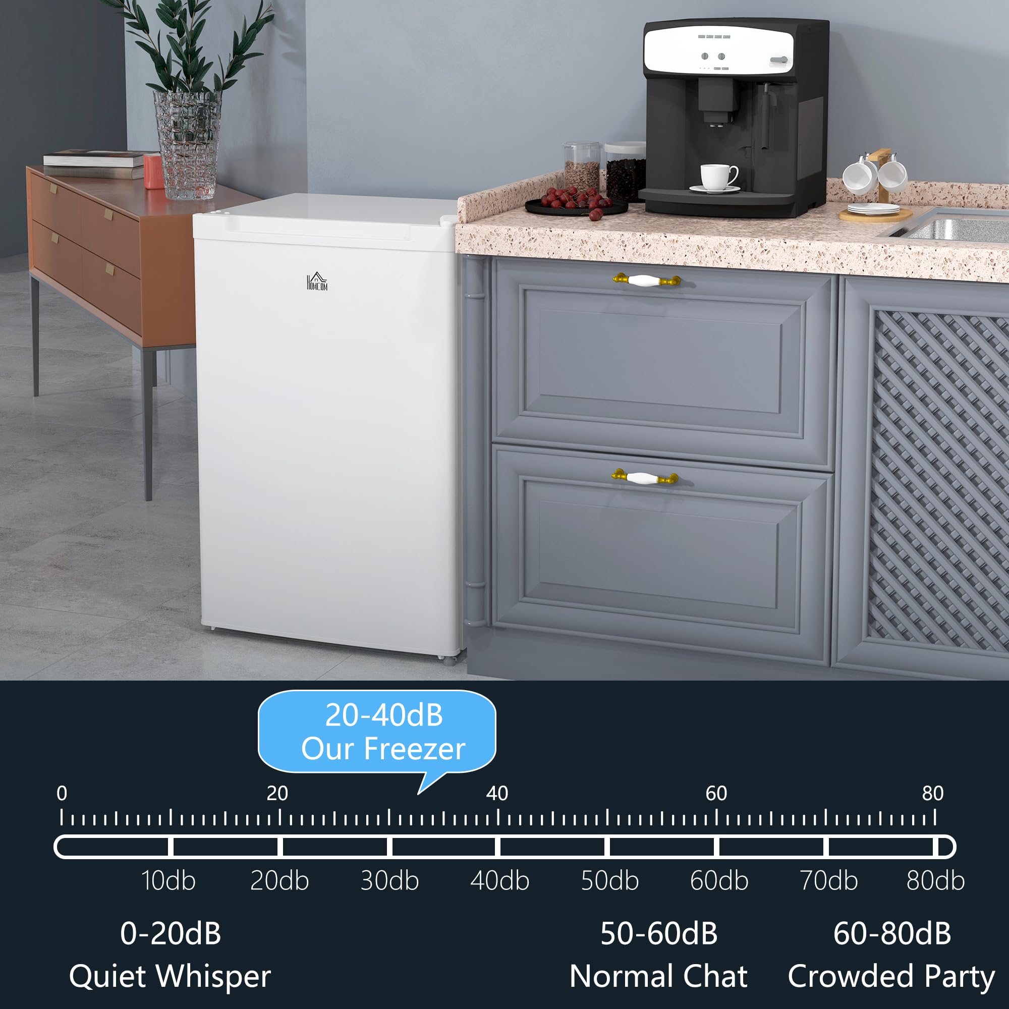 Upright Freezer, 3.0 Cubic Feet Compact Mini Freezer With Reversible Single Door And Adjustable Thermostat, Small Freezer For Home, Dorm, Apartment, Home Office, White on Fridge.com - View 2