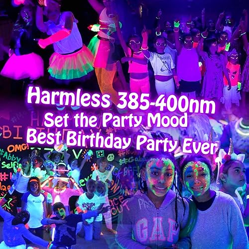 Miniatura 5 de NEWREACH Luz de inundación de luz negra de 120 W, luz negra LED impermeable para fiesta brillante al aire libre, Halloween, cumpleaños, baile,