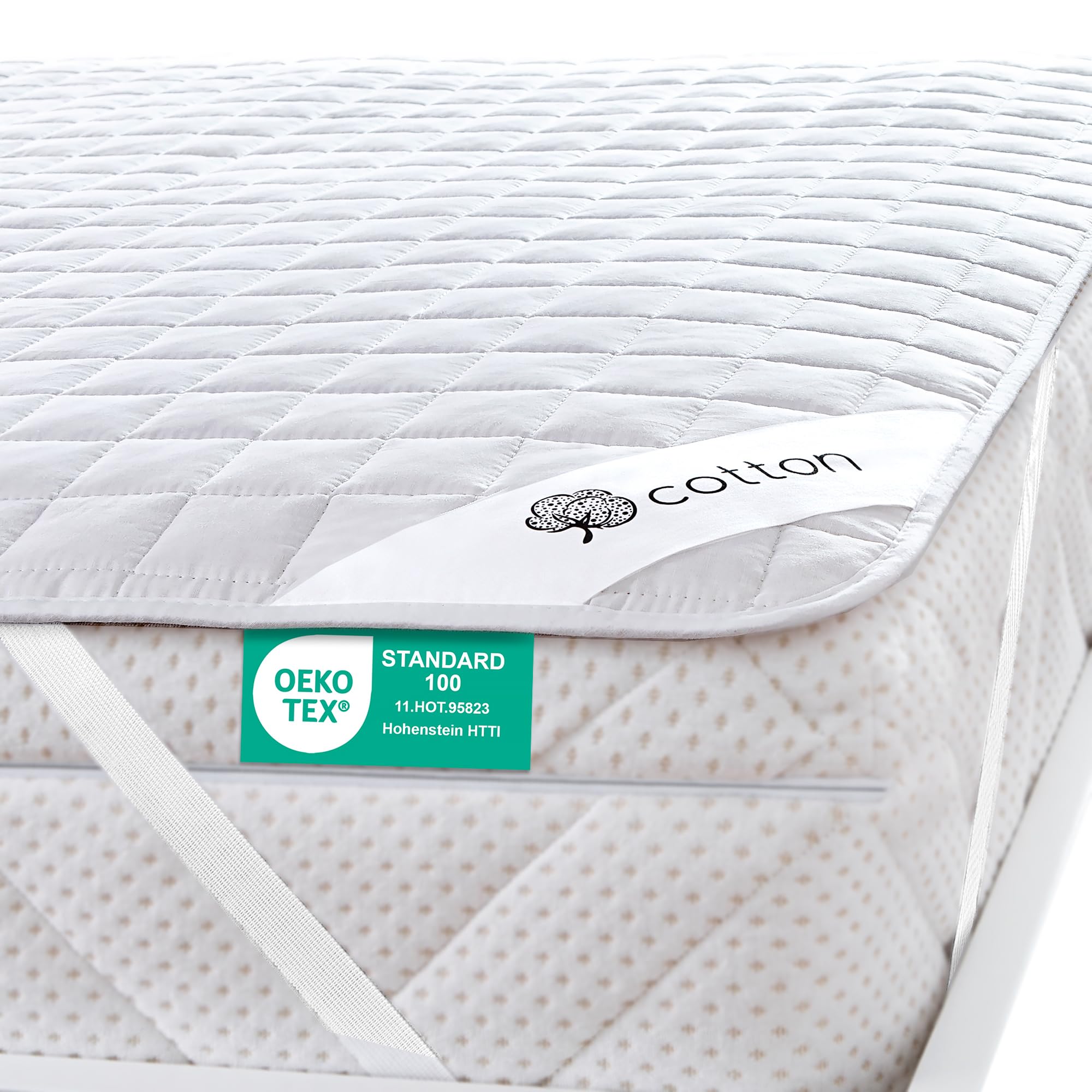 FAM Home Matratzenschoner 80x200cm I Matratzenauflage Atmungsaktiv Praktisch Langlebig Matratzenschutz Hygienische Rundumbezug Optimaler Anti-milben Bezug I Baumwolle - Polyester Weiß