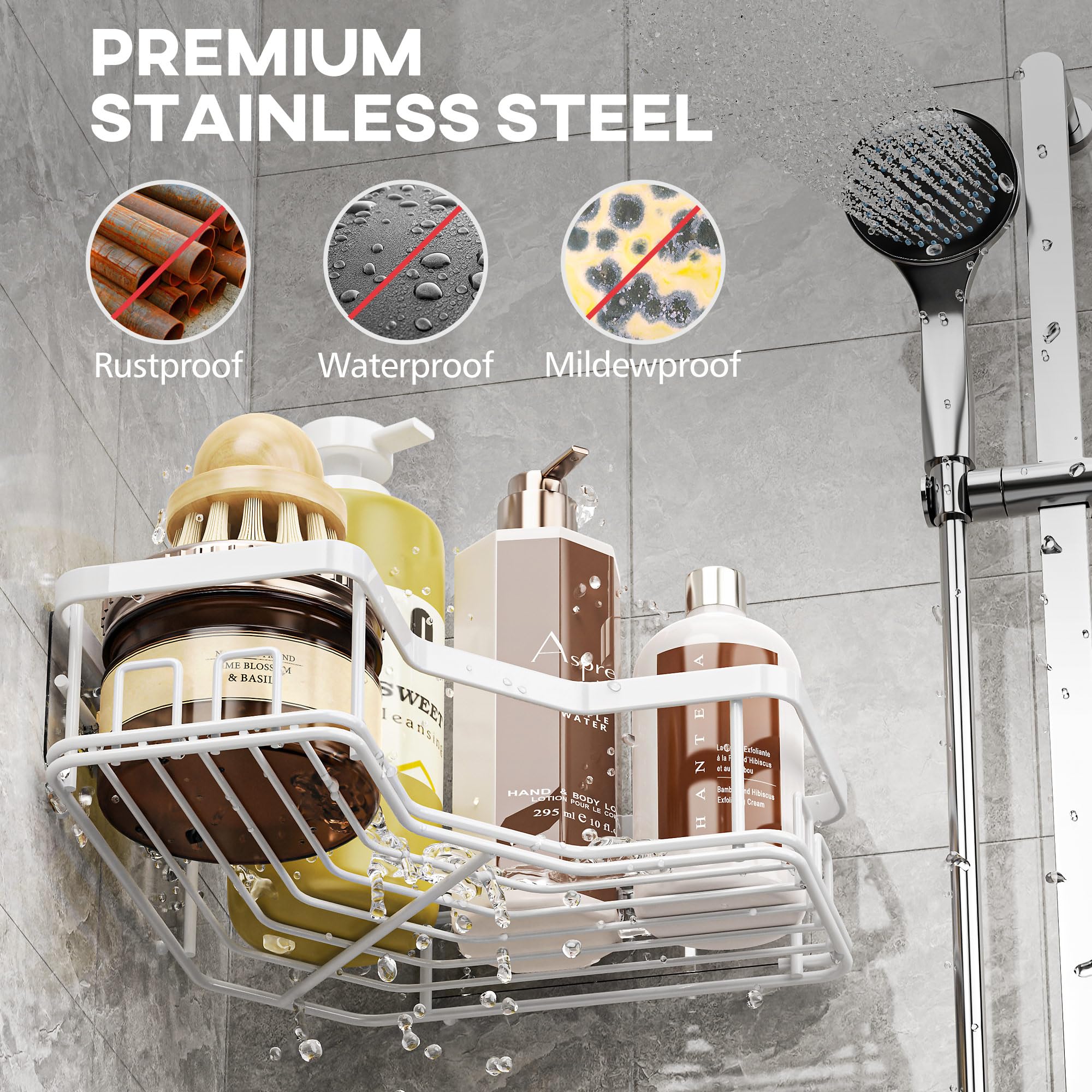 Etagère De Douche D'angle En Acier Inoxydable • Univers Salle