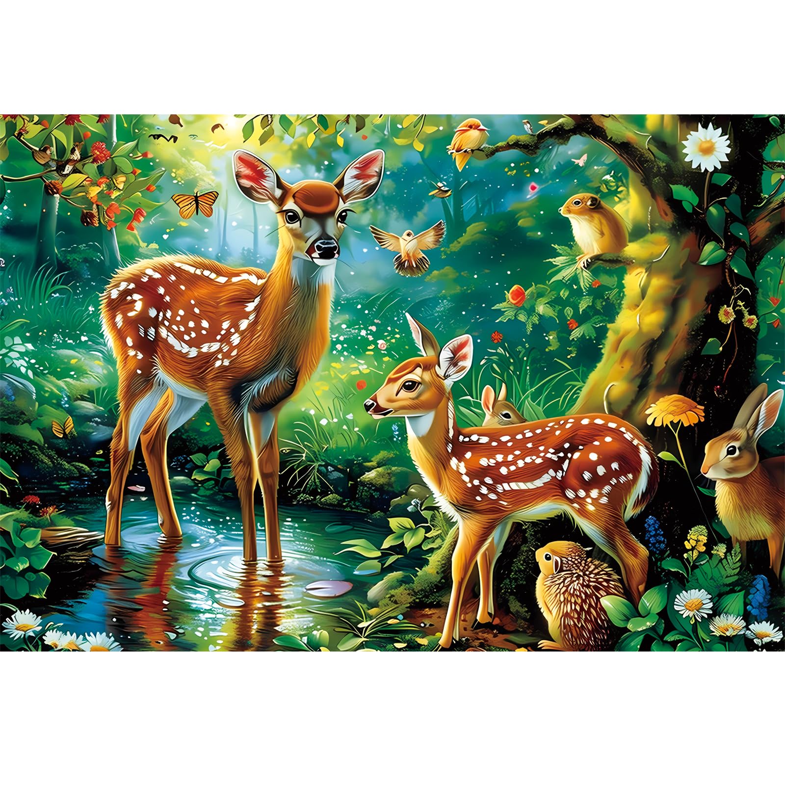 Puzzles for Kids Ages 4-8, 100 Piece Puzzles Kids Puzzles Ages 4-6 6-8 8-10 Deer Animal Jigsaw Puzzle Toys Educational Puz...