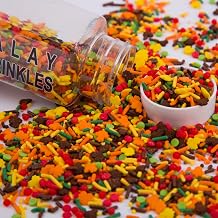 Homipooty Edible Fall Maple Leaf Sprinkles-100g/3.52oz-Thanksgiving Pearl Sugar Sprinkles for Cake Decorations -Autumn Sprinkles for Cupcakes Topper, Cookies, Ice Cream,Donut Jimmies Quins.