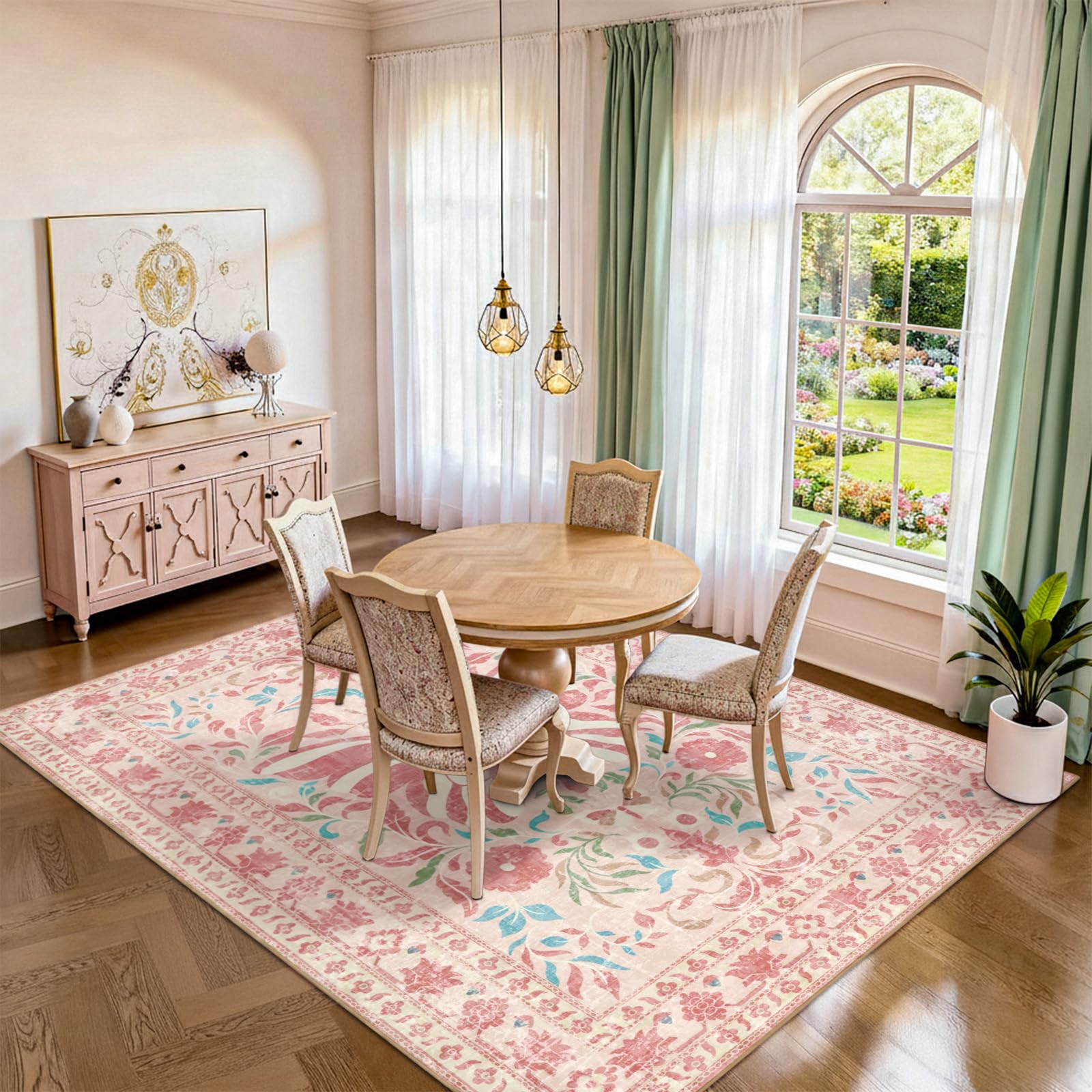 Tappeto A Farfalle Per Soggiorno 160X230cm, Lavabile, Stile Boho A Pelo Corto, Morbido E Antiscivolo. Ideale Per Camera Da Letto, Sala Da Pranzo, Cucina E Stanza Dei Bambini