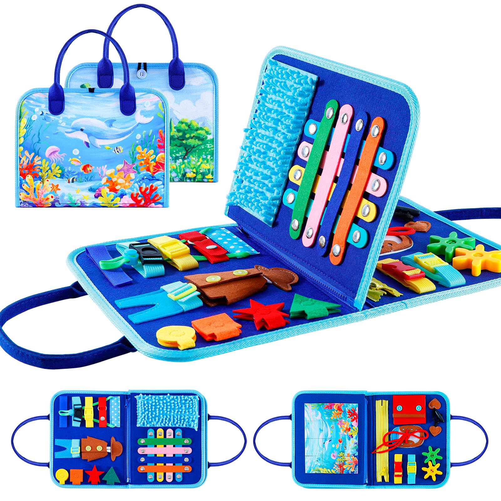 Fidget Blanket for Adults with Dementia, Dementia Activities for Seniors - Calming Sensory Busy Board to Engage and Soothe, Ideal Gift for Seniors with Alzheimer's and Autistic Children-image-12
