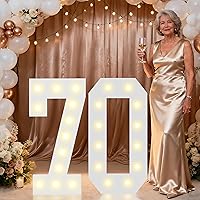 Vista 84 de Pooqla Letras y Números Decorativos con Luces LED, Letras y Números de Neón de Plástico Blanco para Decoración de Fiestas, Bodas, Funciona