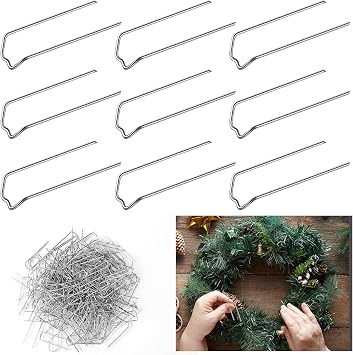 160 Pcs Greening Pins for Plants, 1.7 Inch U-Shaped Floral Fern Pins for Straw Wreaths, Metal Floral Picks for DIY Craft Projects, Flower Bouquets, Holiday Arrangements