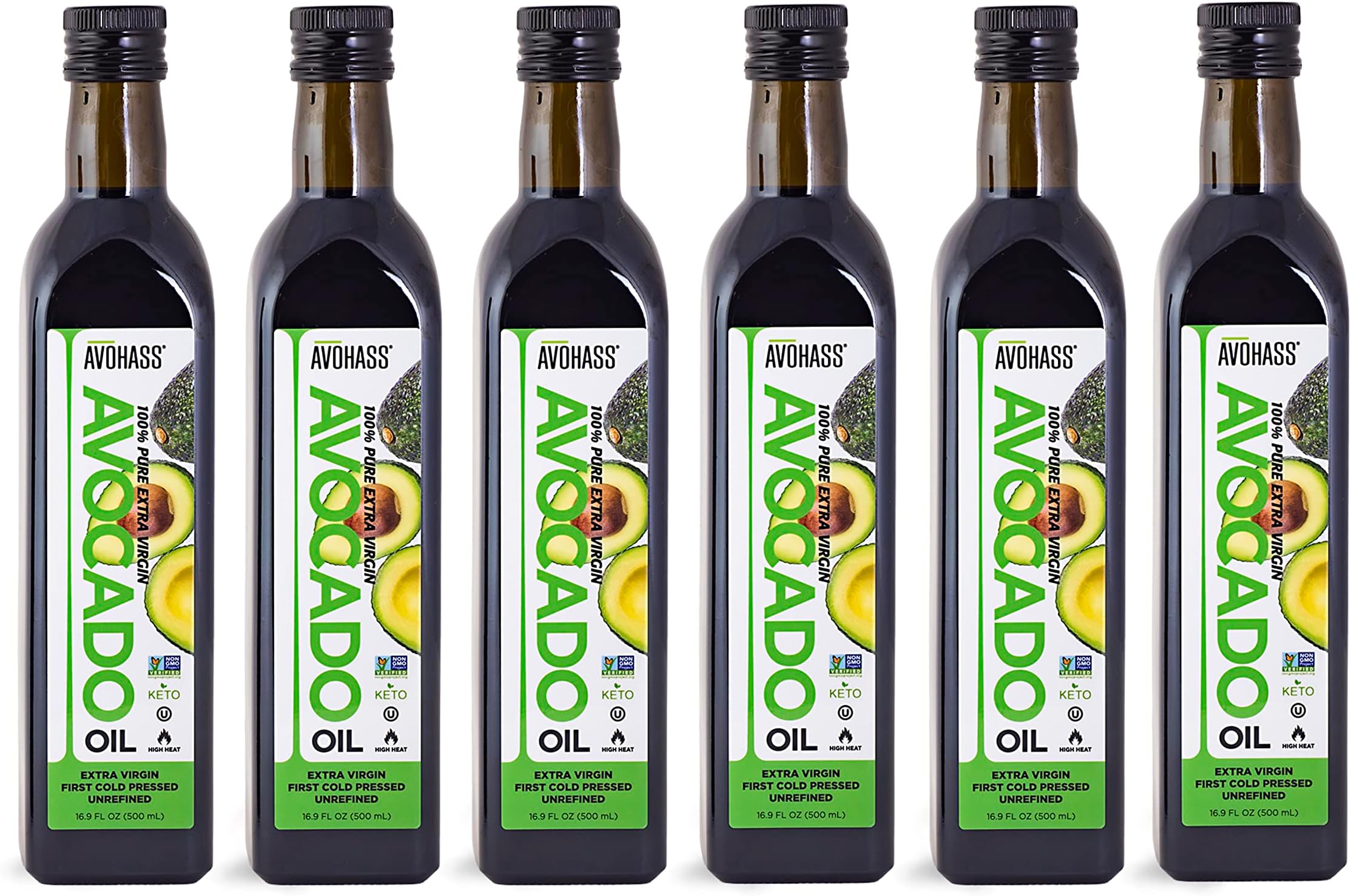 AvohassMexico Extra Virgin Avocado Oil 16.9 fl oz Bottle 6 Pack