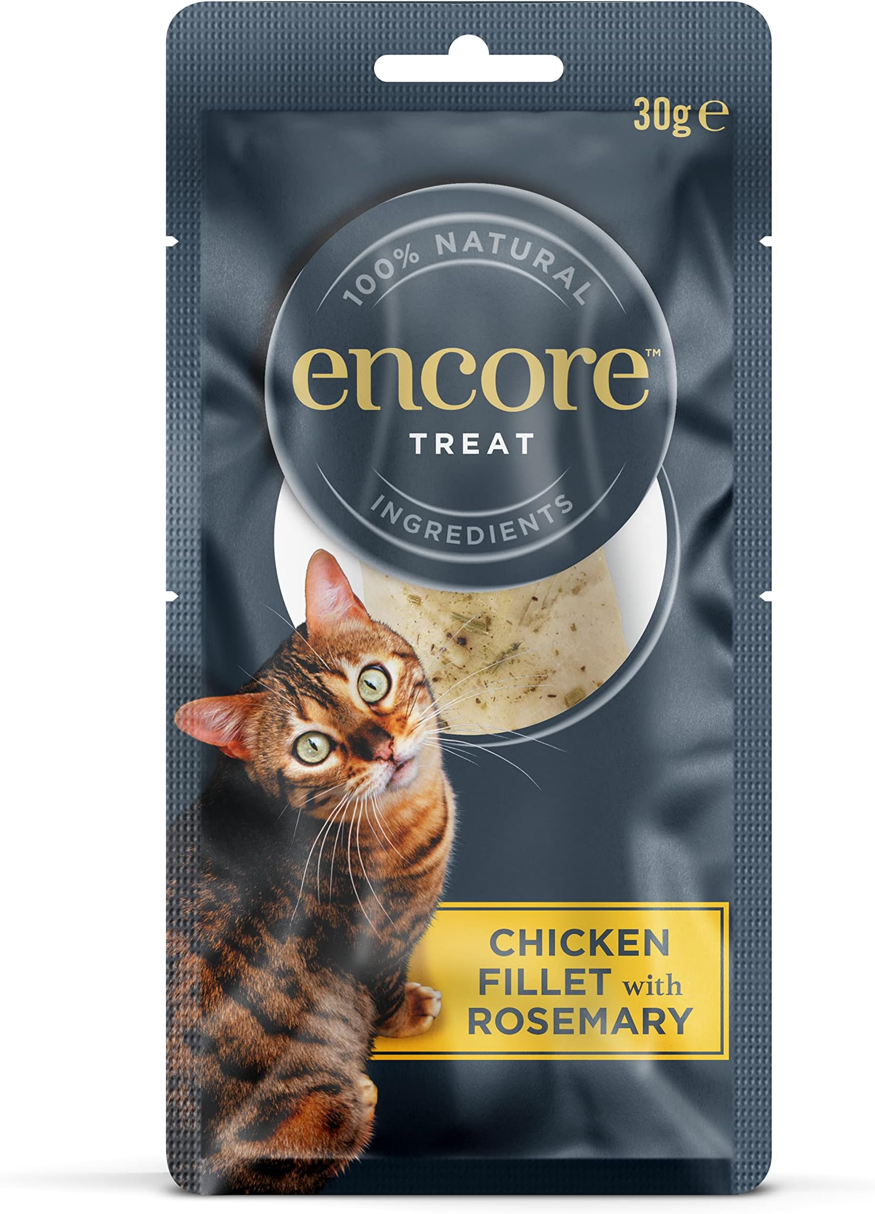 100% Natural Cat Treats, Chicken Fillet With Rosemary Loin Cat Snack, 12x 30G Pouch